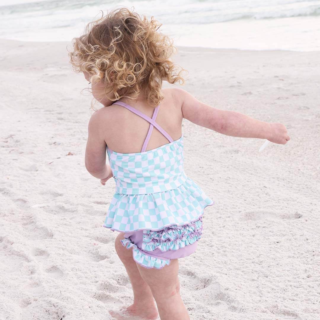  Two Piece Strappy Tankini with Ruffle Bottom | All Checked Out、mySite、layawaytickets