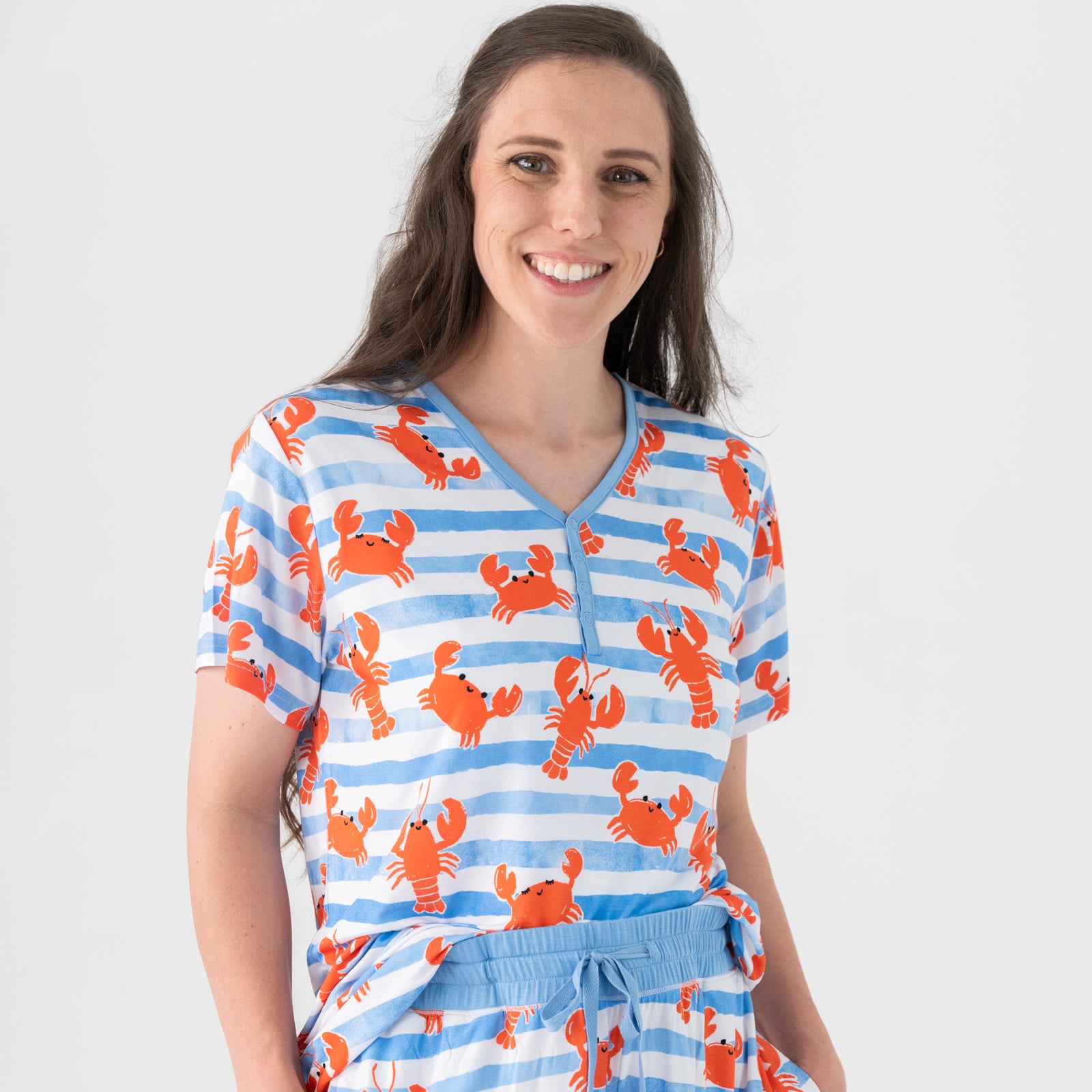 Crustacean Crew Women's Short Sleeve Pajama Top、mySite、g9winljtr