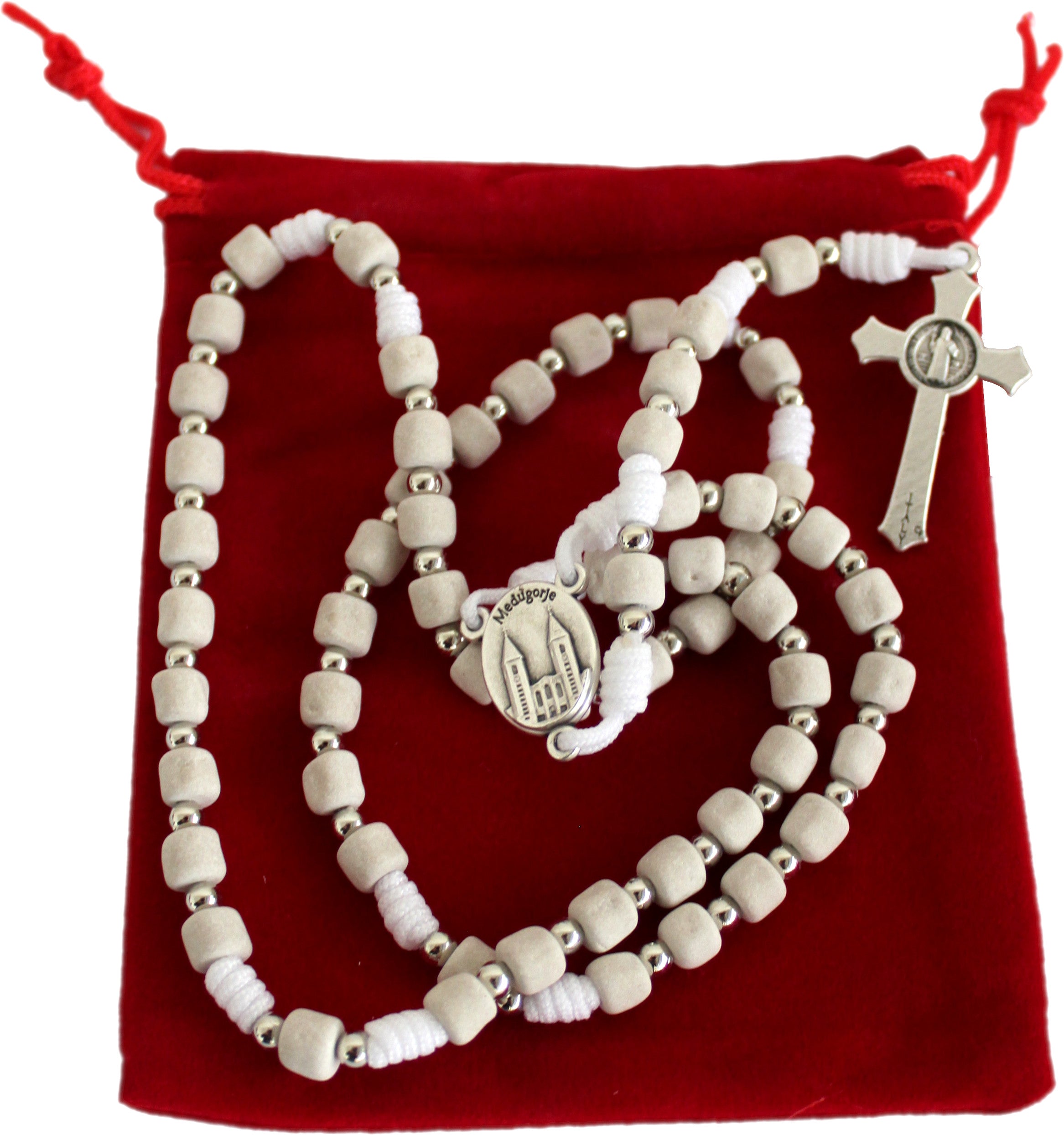  MEDJUGORJE - Rosary made from Apparation hill stones directly from MEDUGORJE. (20 inches long) - Necklace、mySite、elrpsem3k