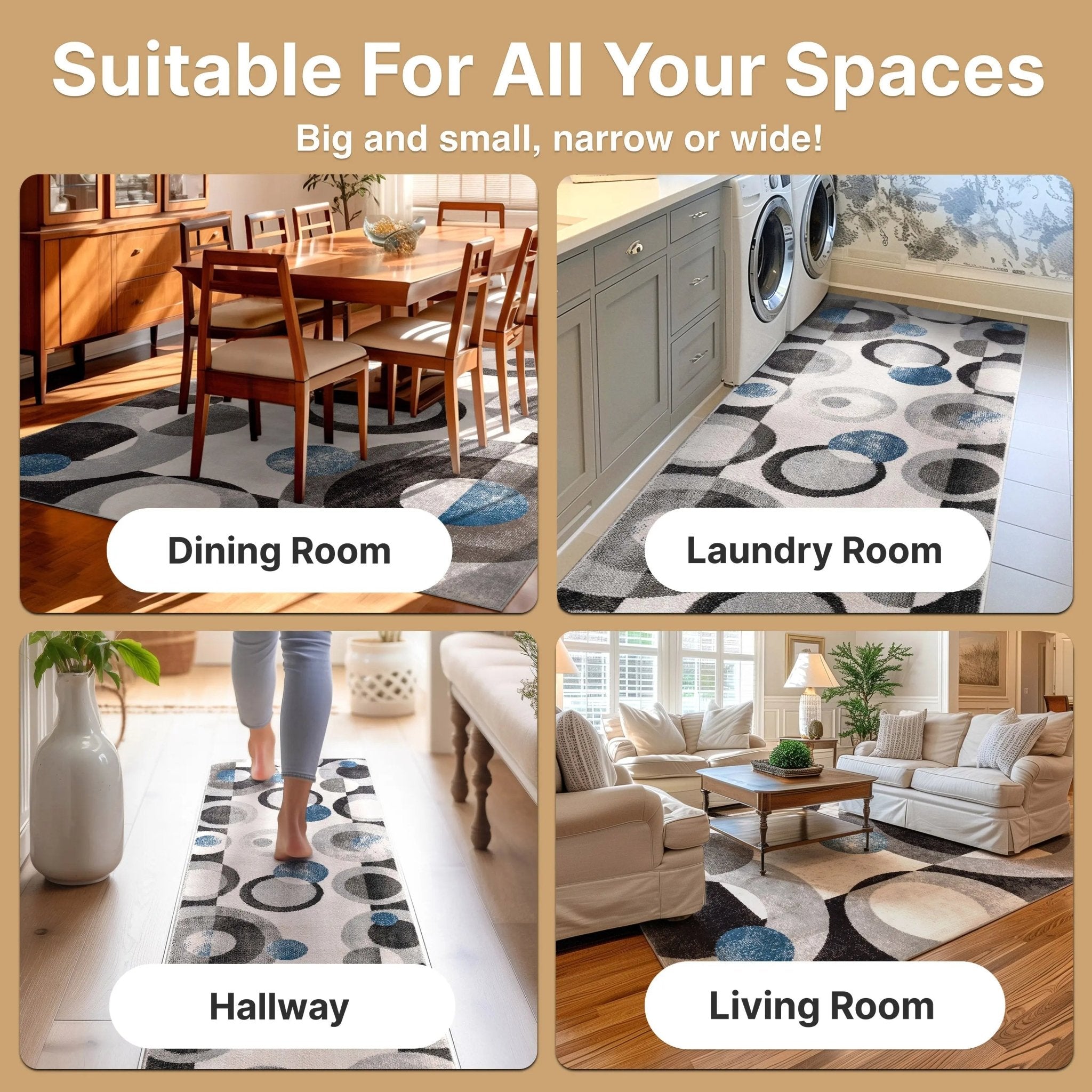 Avi Modern Geometric Grey Blue Rug、mySite、gigharbornorthrealestate