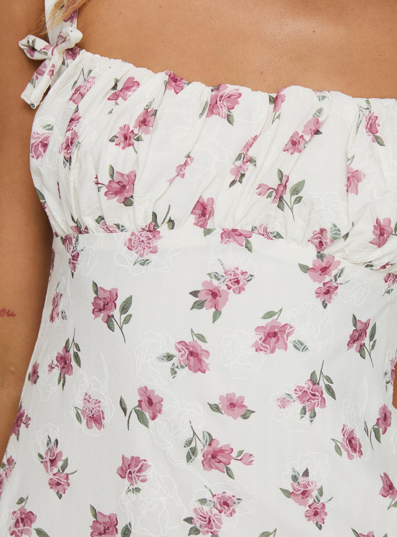 Hughie Mini Dress White / Red Floral、mySite、solidvoid