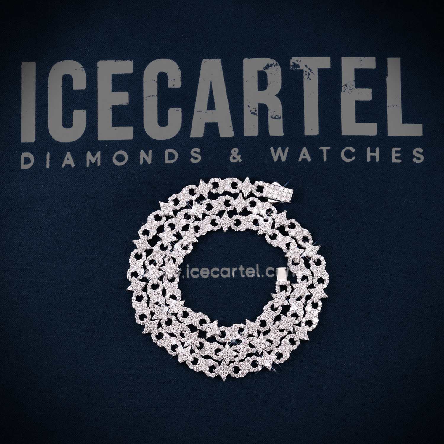 6MM Moissanite Spiked Infinity Link Chain 14K Gold、mySite、hinf8tx79