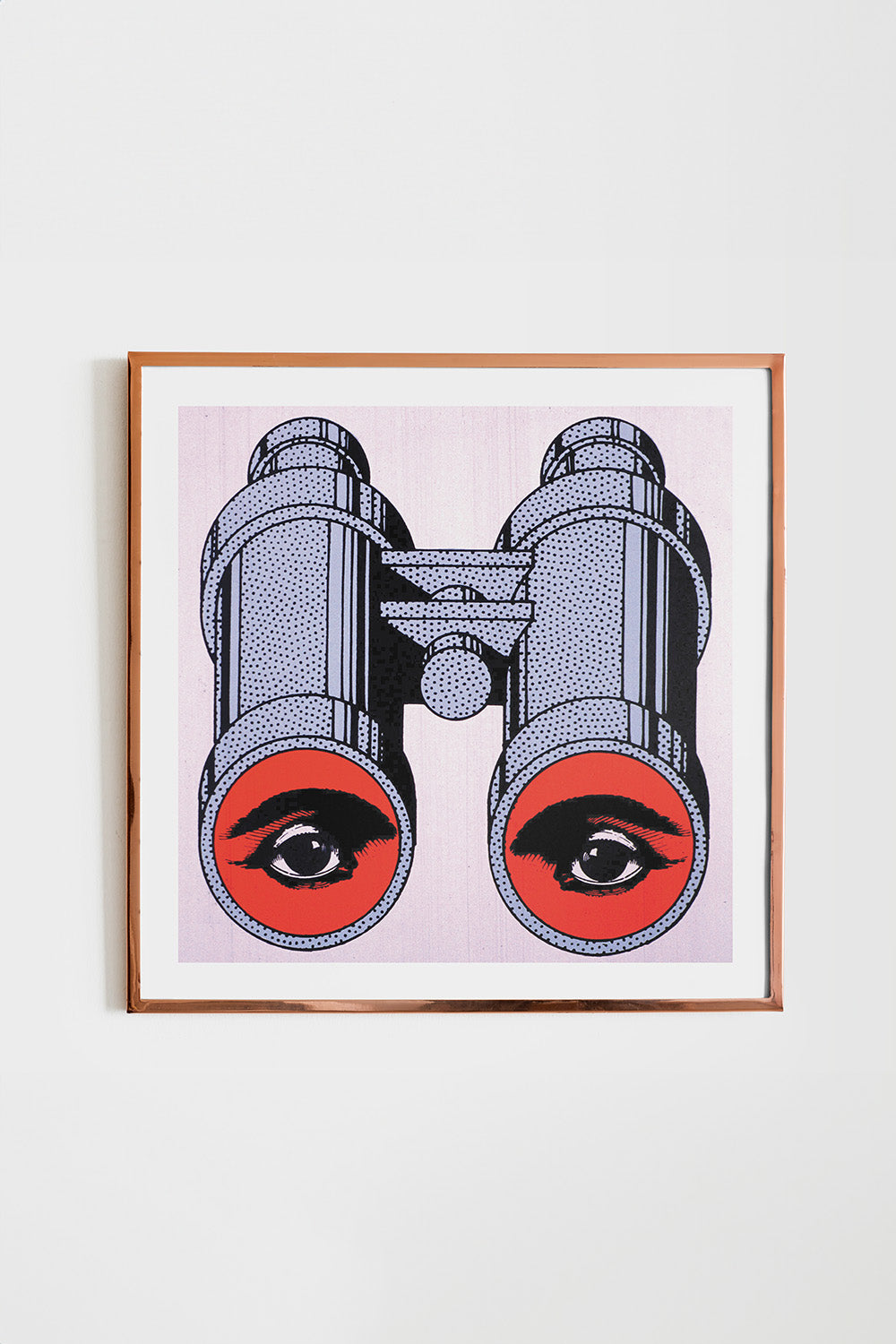 Pop Art Binocular Eyes Square Art Print、mySite、gigharbornorthrealestate