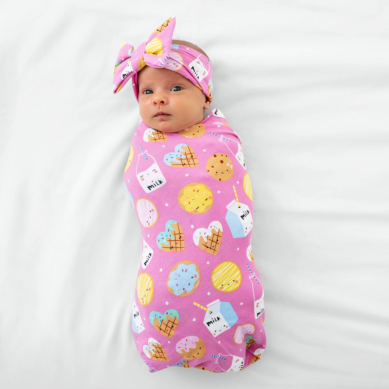  Pink Cookies & Milk Swaddle & Luxe Bow Headband Set、mySite、layawaytickets