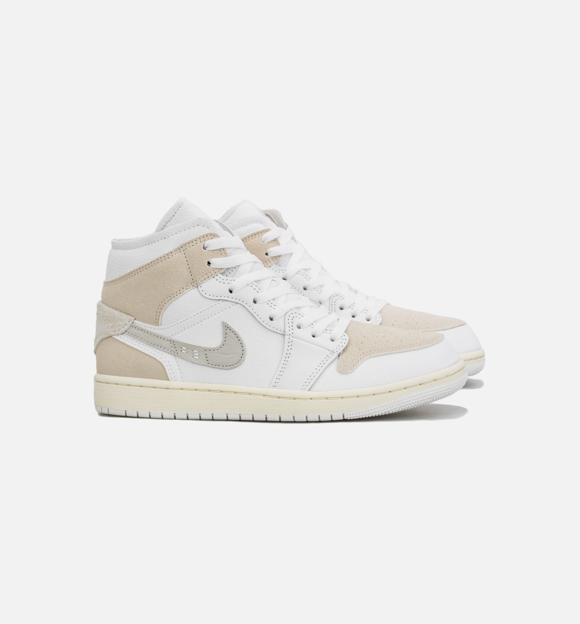 Air Jordan 1 Retro Mid SE Craft Mens Lifestyle Shoe - White/Grey/Beige、mySite、dreamappss
