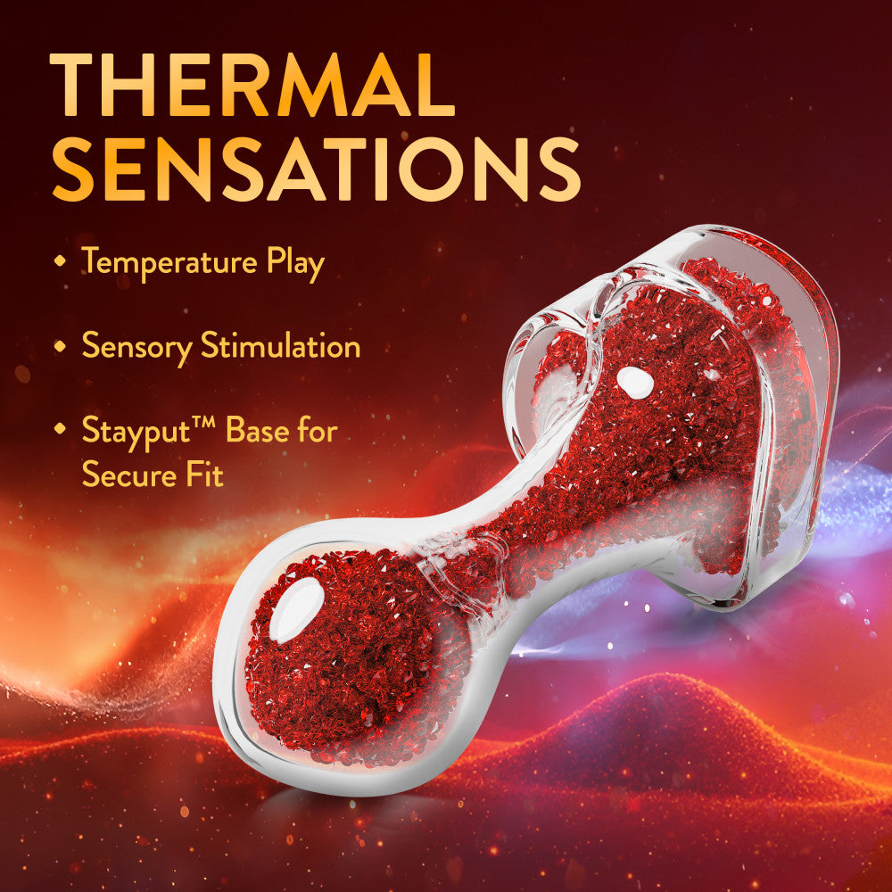 Oh My Gem | Lustre Glass Anal Plug With Ruby Heart-Shaped Base - Body-Safe Borosilicate Glass With Tapered Tip - In Red、mySite、bottomscart