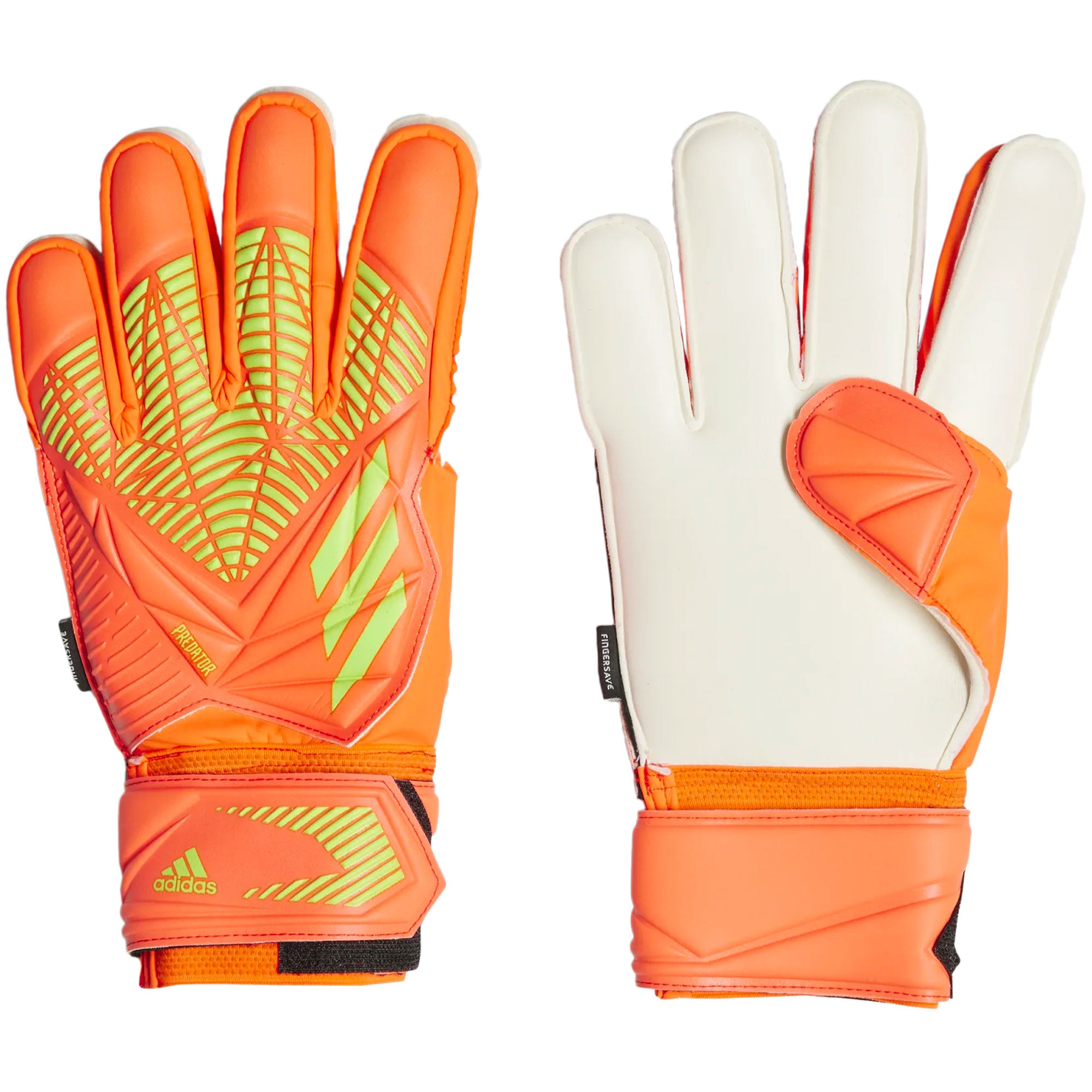 adidas Men's Predator Edge Match Fingersave Goalkeeper Gloves Solar Red/Solar Green、mySite、bottomscart