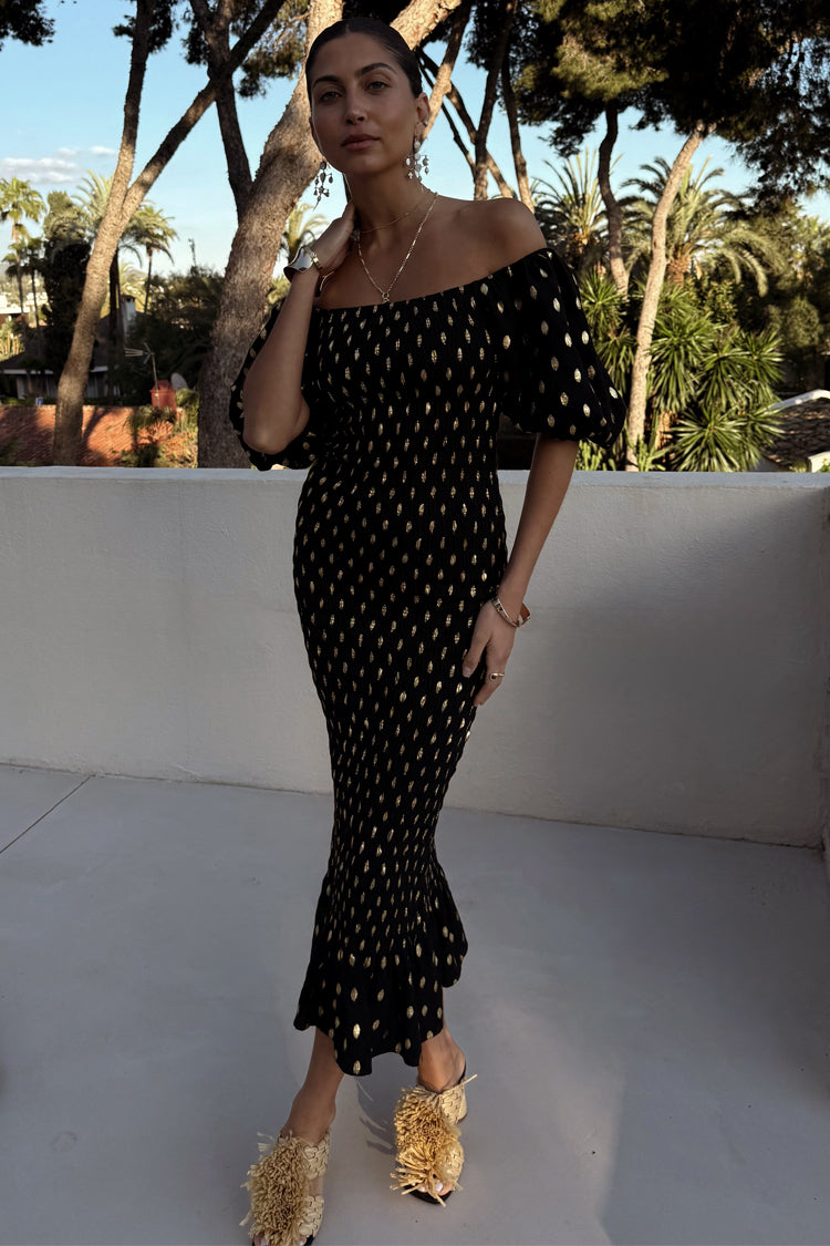 Black Jojo Dress with Gold Fleck、mySite、solidvoid