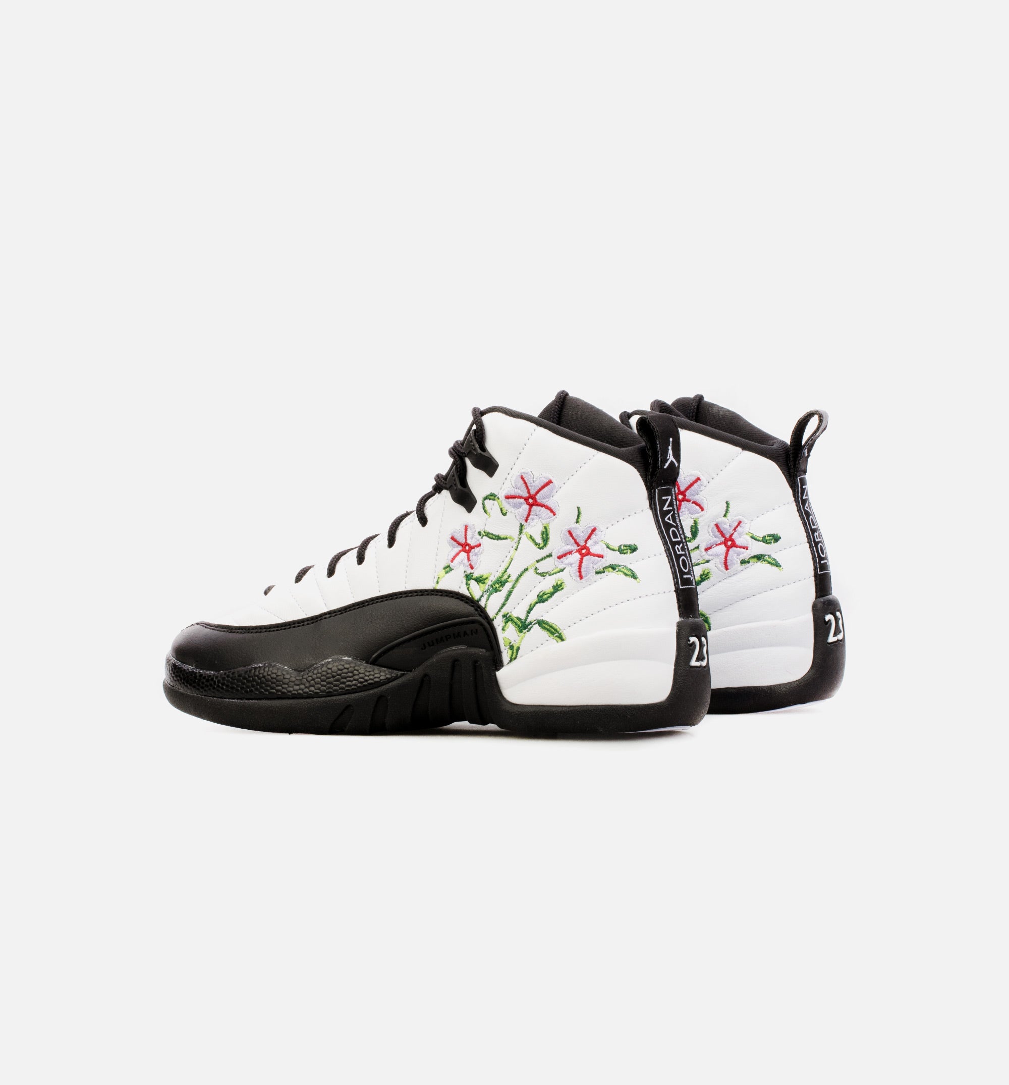 Air Jordan 12 Retro Floral Grade School Lifestyle Shoe - Black/White、mySite、dreamappss