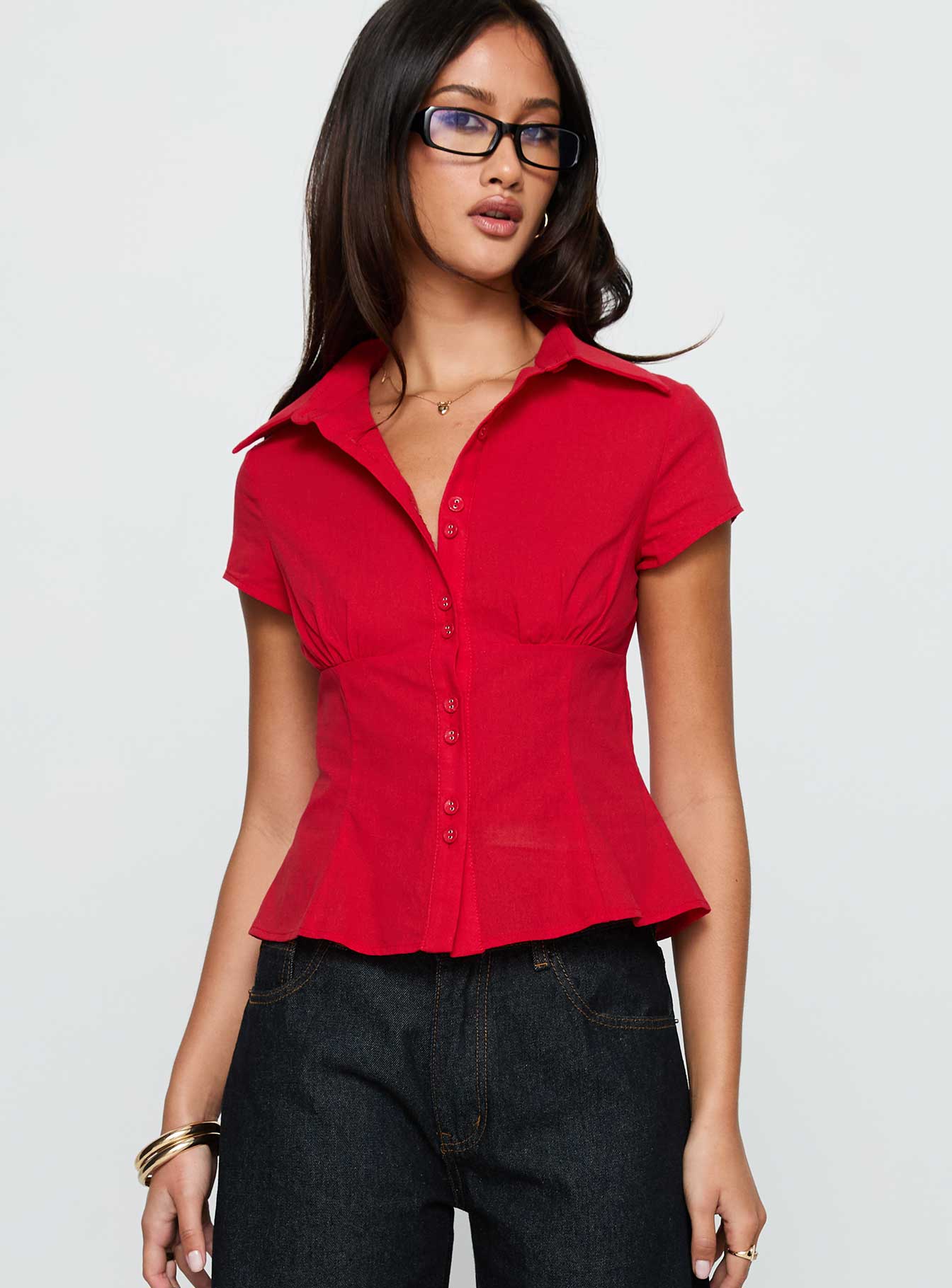 Cottesloe Blouse Top Red、mySite、solidvoid