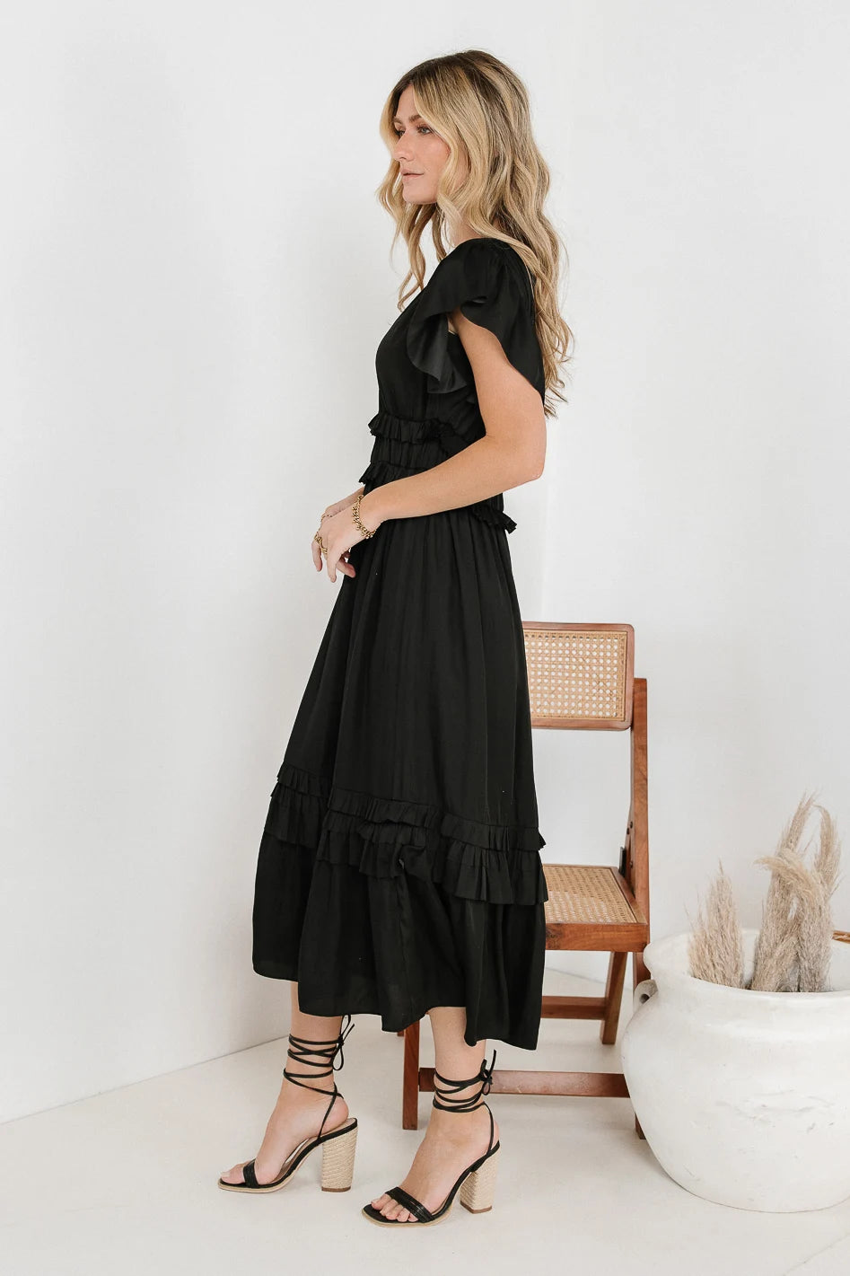  Willa Ruffle Dress in Black - FINAL SALE、mySite、merchandisen