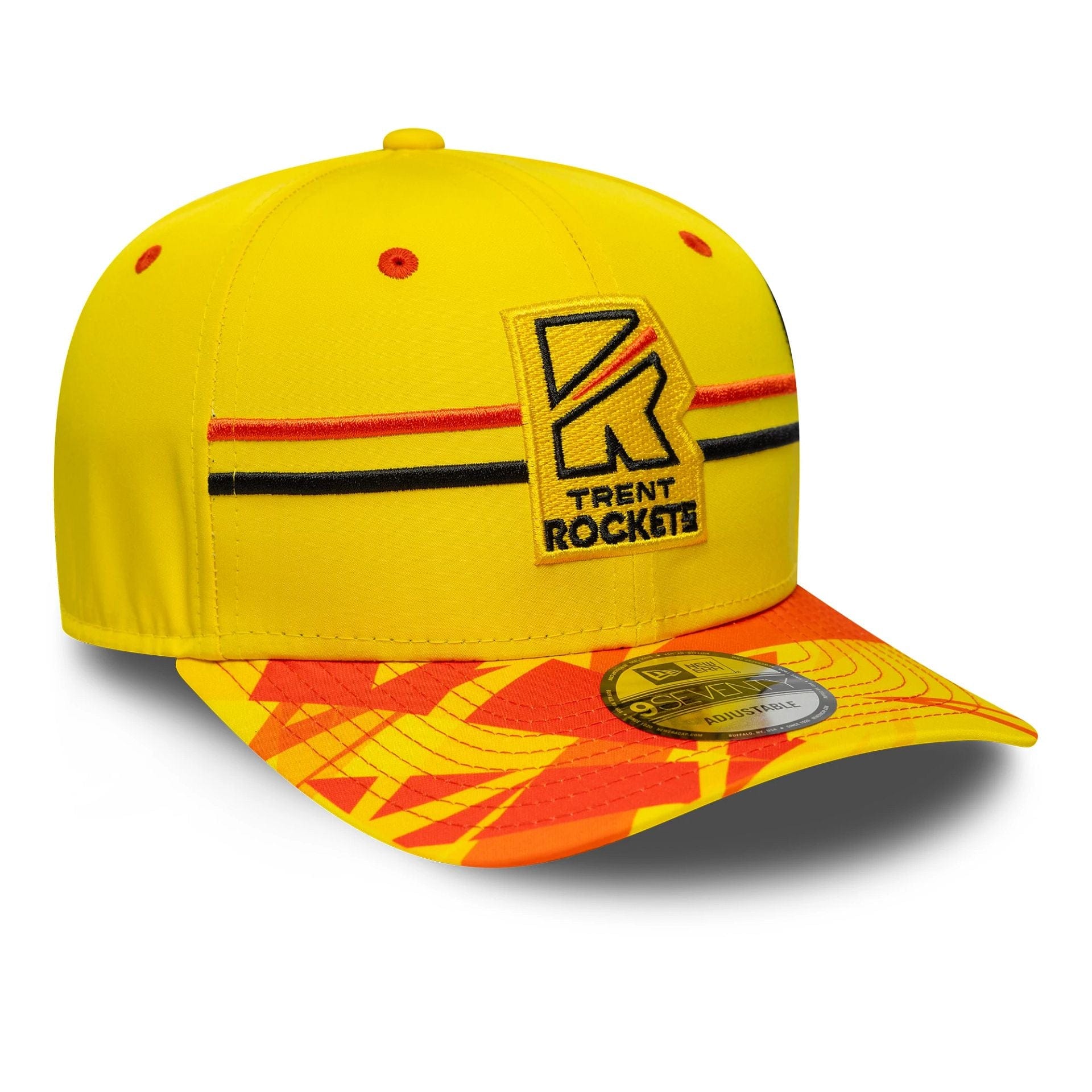 Trent Rockets The Hundred 2025 All Over Print Bright Yellow 9SEVENTY Stretch Snap Adjustable Cap、mySite、vikingsvslions