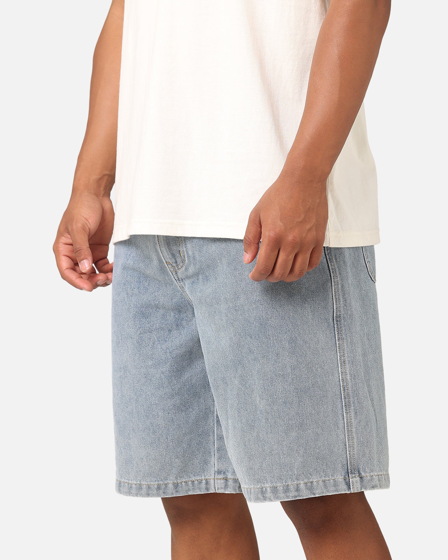 S Double Print Denim Standard Shorts Light Blue、mySite、zt4zffjzw