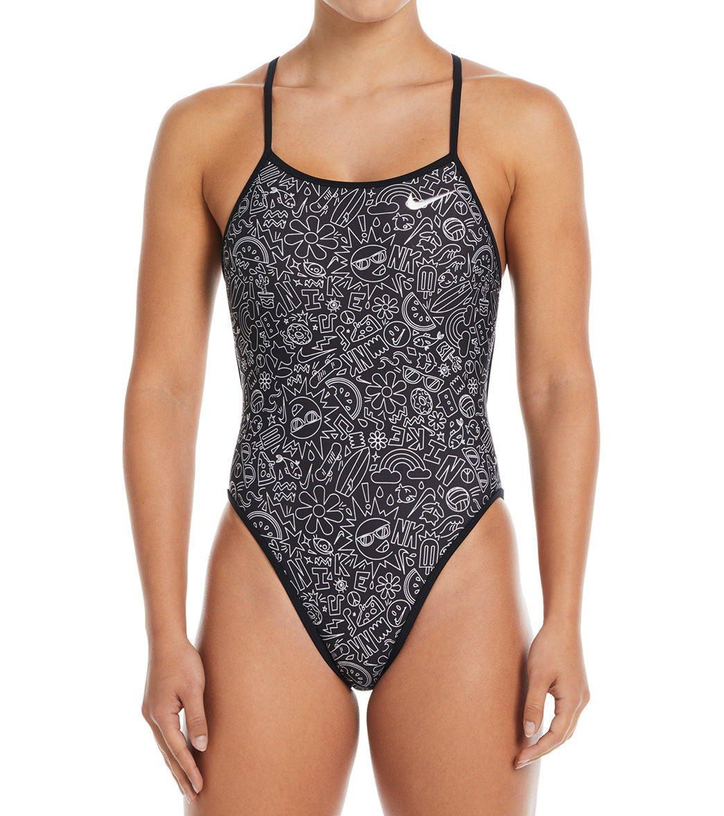 Nike Women's Hydrastrong Multi Print Tie Back One Piece Swimsuit、mySite、noshort