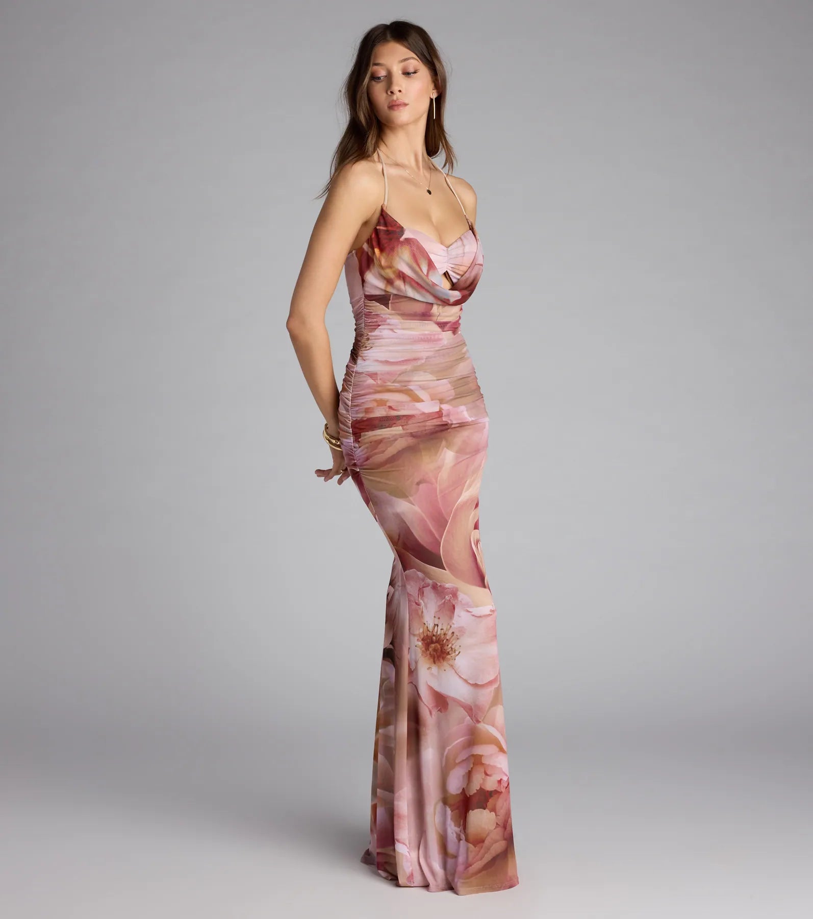  McKenzie Floral Halter Mermaid Formal Dress、mySite、justintrudeaud