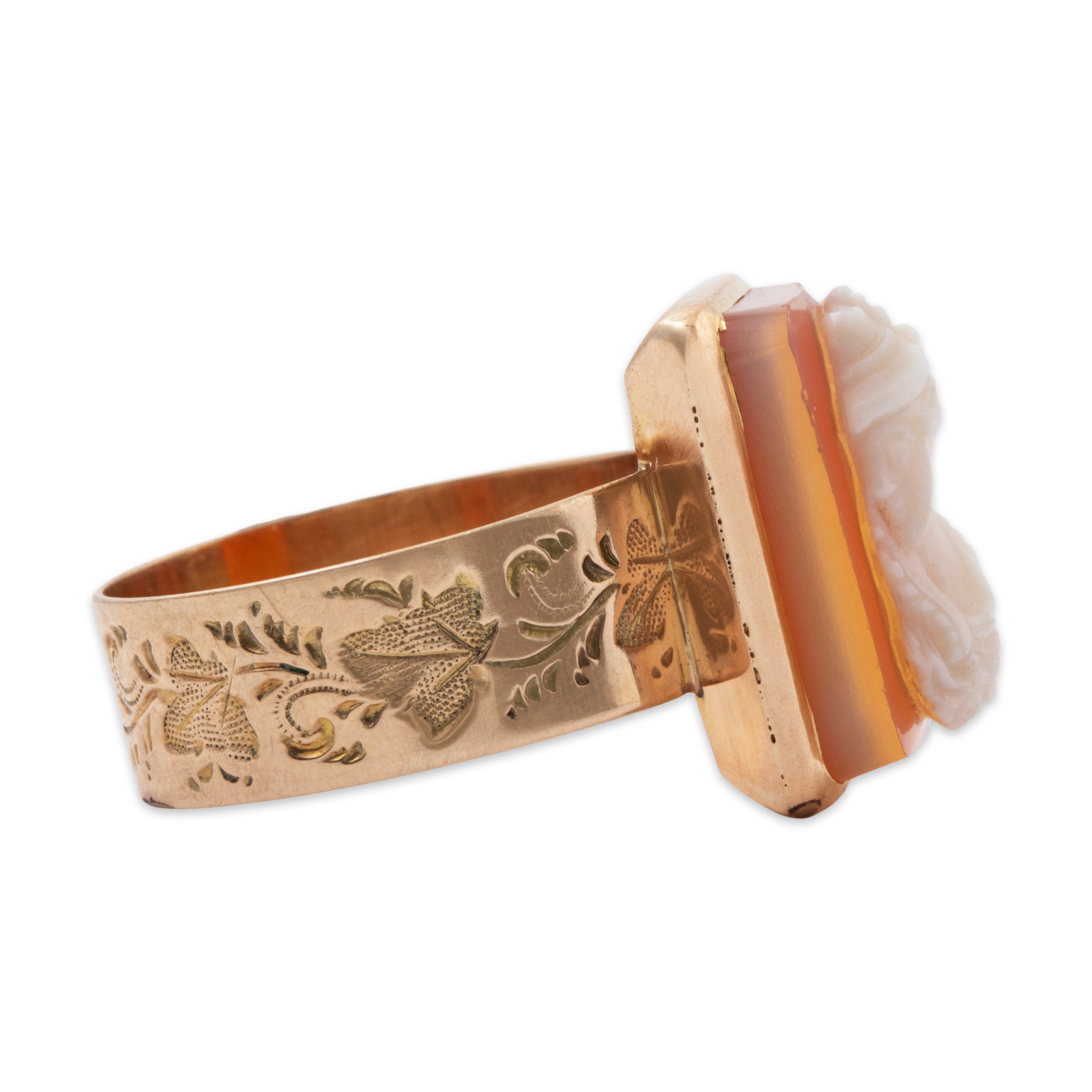 Antique Victorian 14k Yellow Gold Hardstone Cameo Ring 6.50、mySite、hinf8tx79