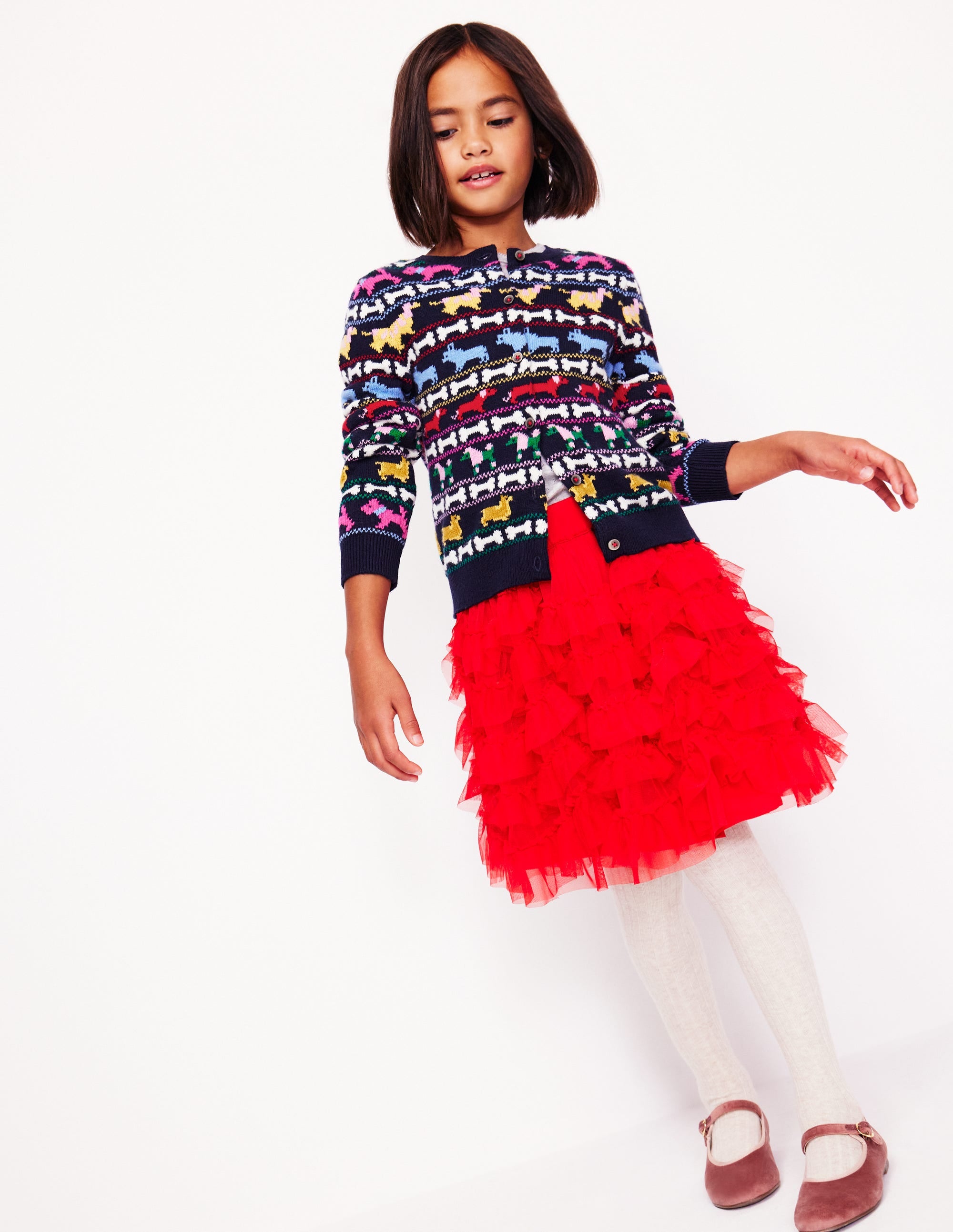  Edie Fair Isle Cardigan-Navy Multi Dogs、mySite、ashleygrahame