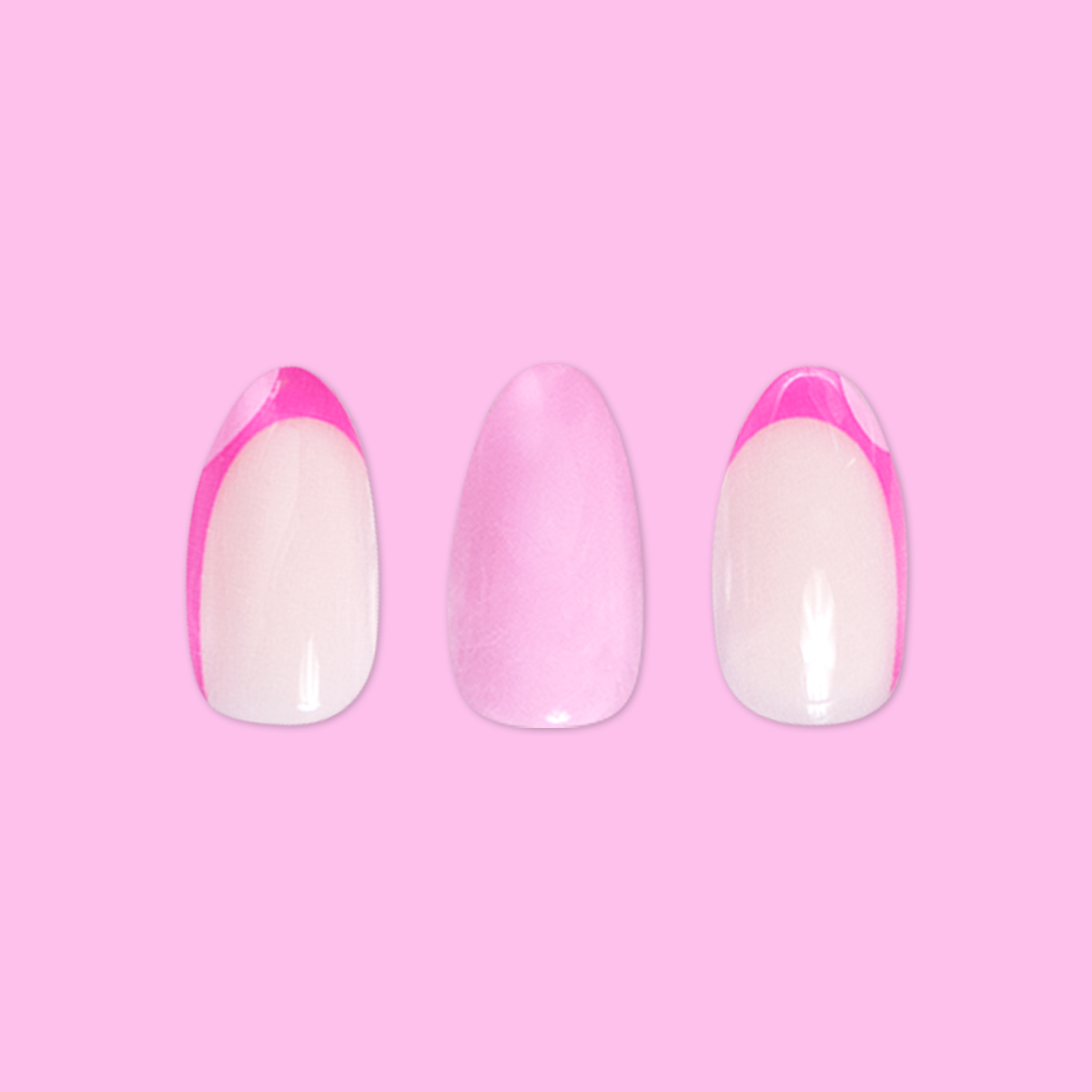 Pink Party French - Press-On | Medium | Almond、mySite、solidvoid