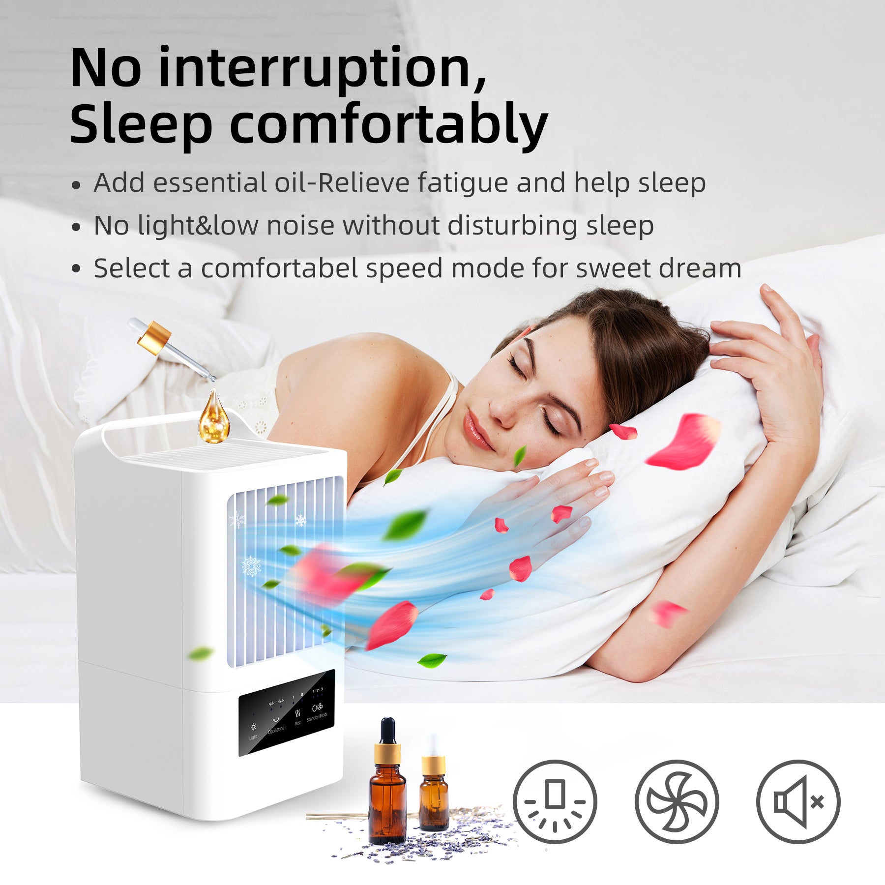 KLOUDIC Portable Air Conditioners, Personal Evaporative Air Cooler, Small Fan, 120°Oscillating Mist Humidifier for room, Office, Bedroom、mySite、fannypackpong