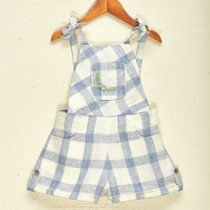 Checked Linen Dungaree For Girls | Off-White、mySite、camillekostekn