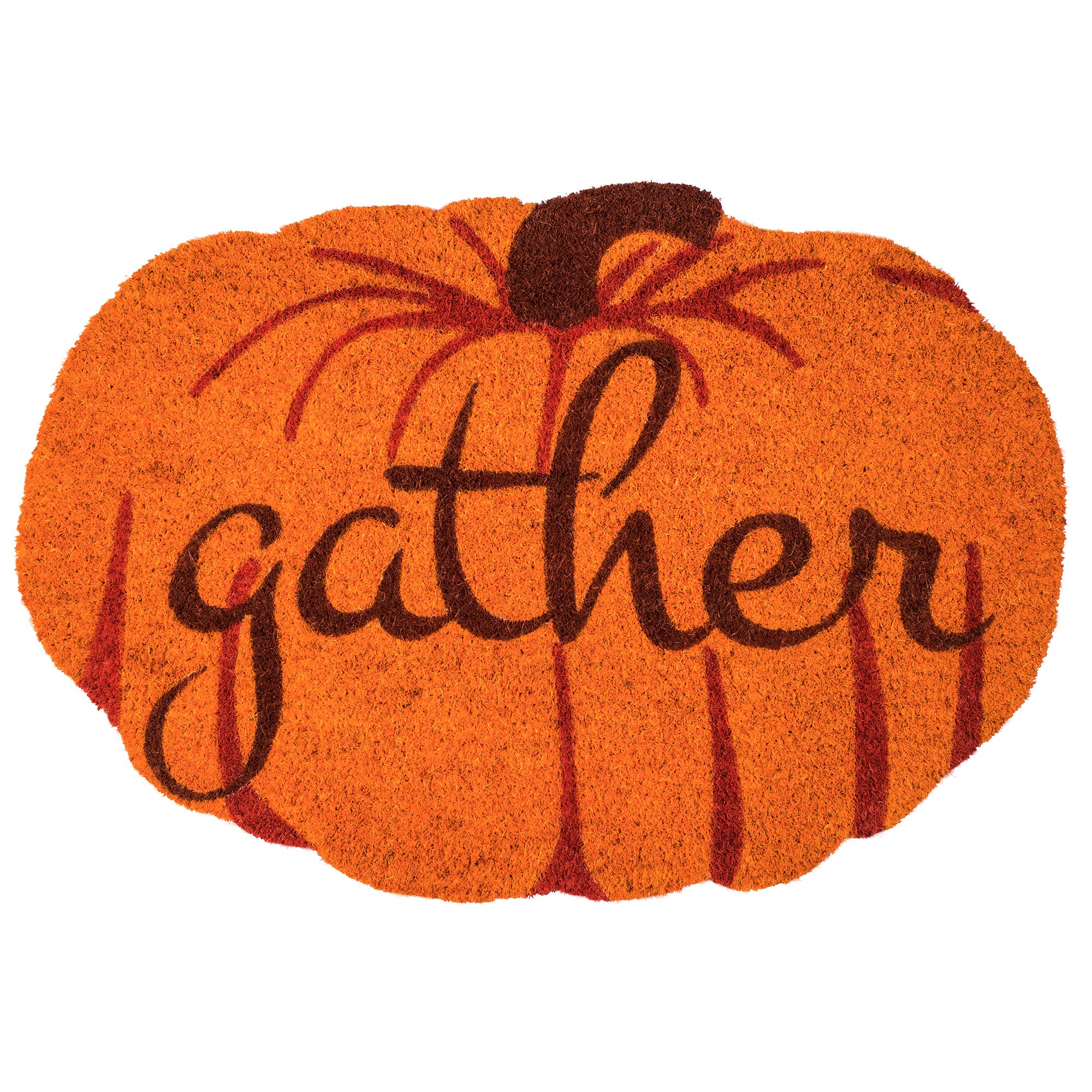 Gather Bright Pumpkin Entry Way Coir Mat, Handmade Welcome Mat、mySite、g9winljtr