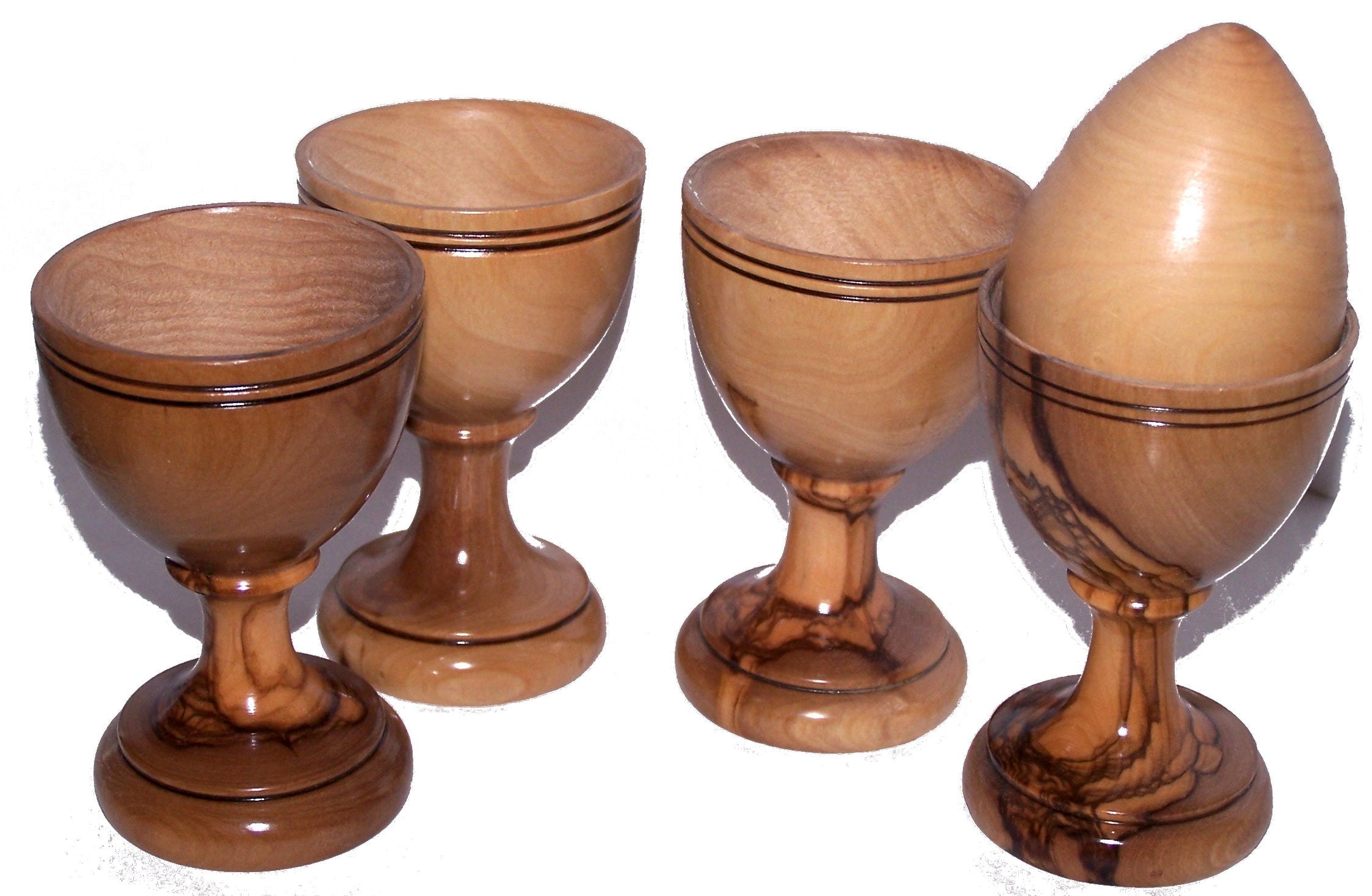 Four olive wood Communion/Egg Cups - great style - Asfour outlet brand - Set of 4、mySite、topwebapps