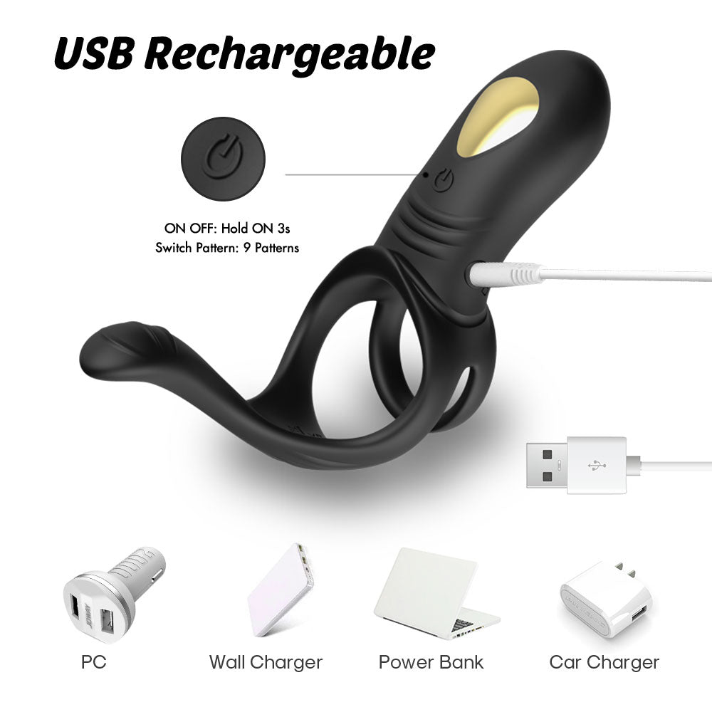 Low Rider 3 In 1 Remote Controlled Vibrating Cock Ring | Clitoral | Anal | USB、mySite、bottomscart