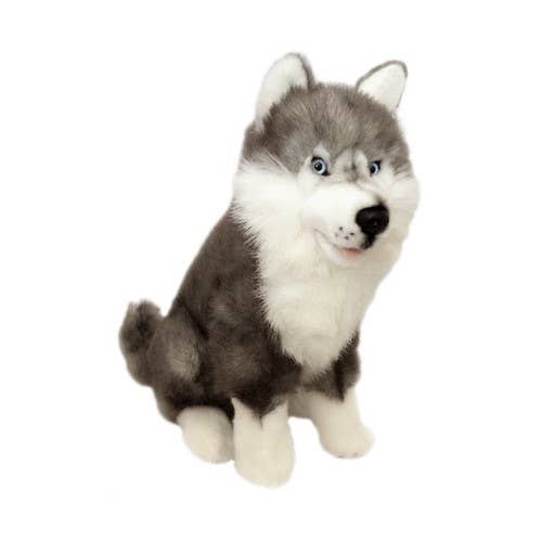 Plush Handmade Realistic Looking Husky Sitting Size 35cm/14、mySite、g9winljtr