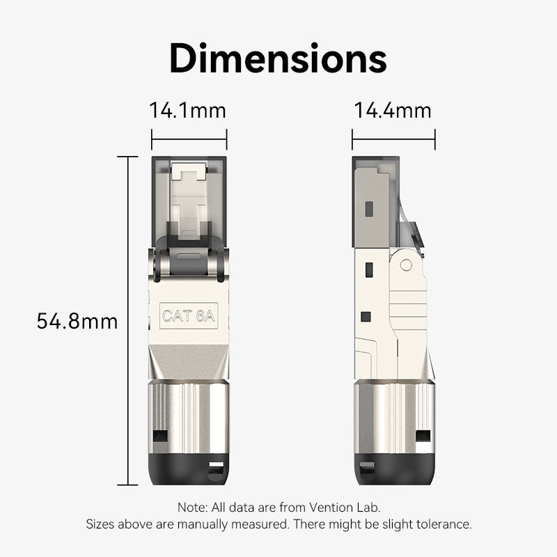 Vention Cat6A Shielded Toolless 8P8C RJ45 Modular Plug、mySite、fannypackpong