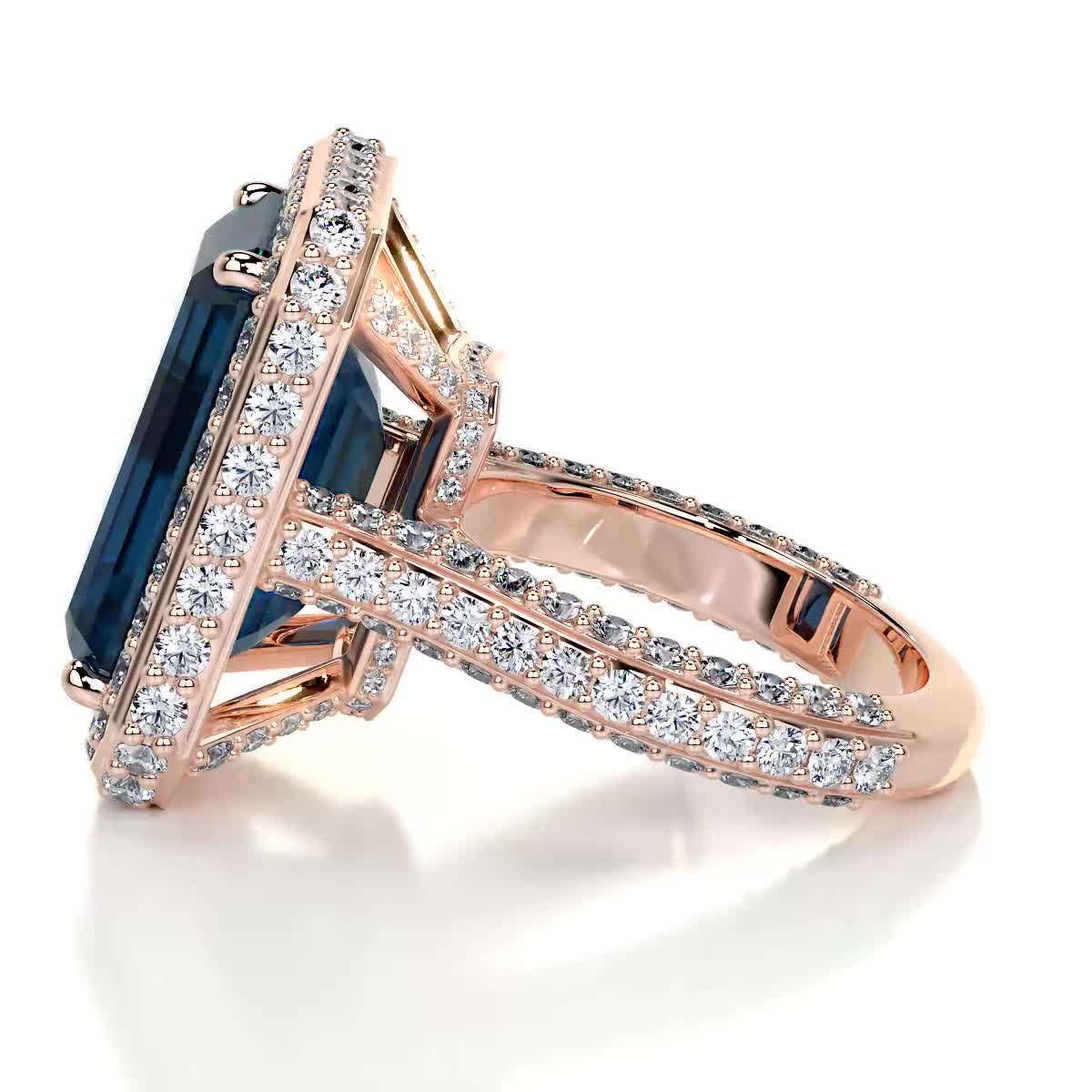 Mackenzie Gemstone & Diamonds Ring (12 Carat) -14K Rose Gold、mySite、hinf8tx79