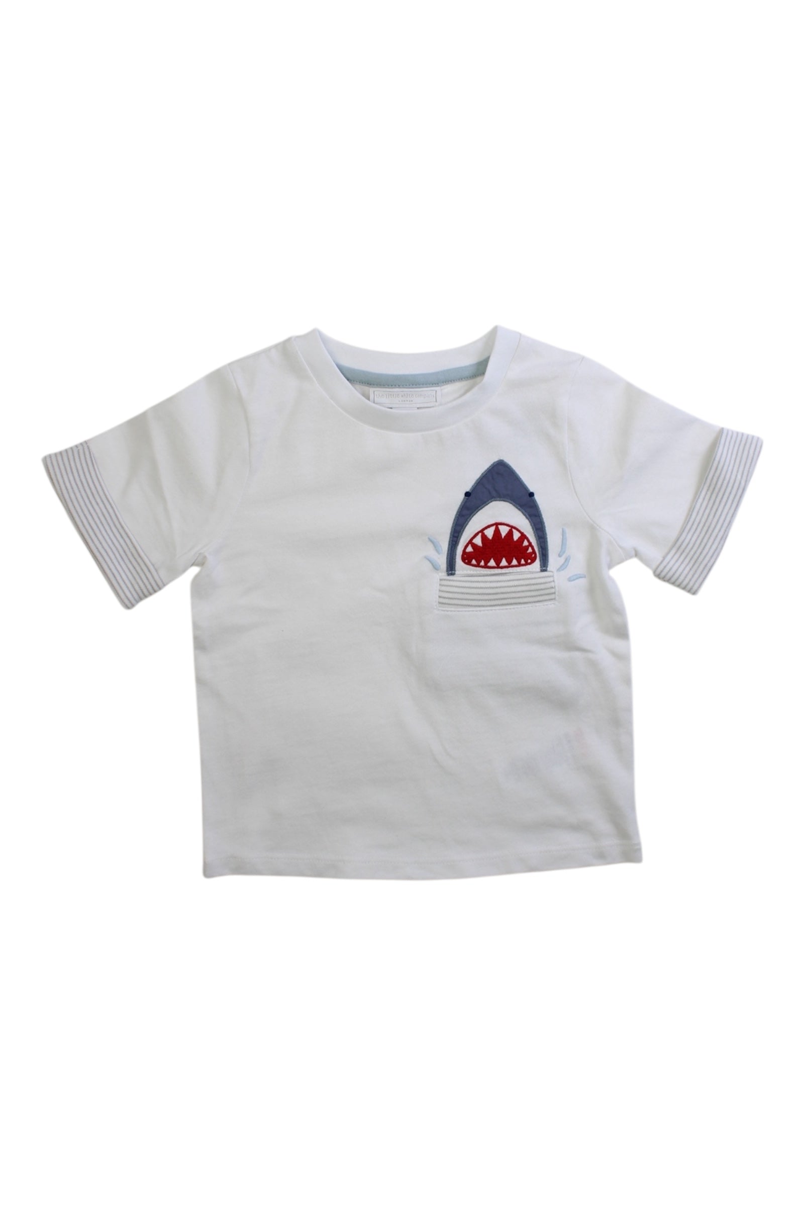 The Little White Company Shark Short Sleeve T-Shirt 12-18M、mySite、g9winljtr