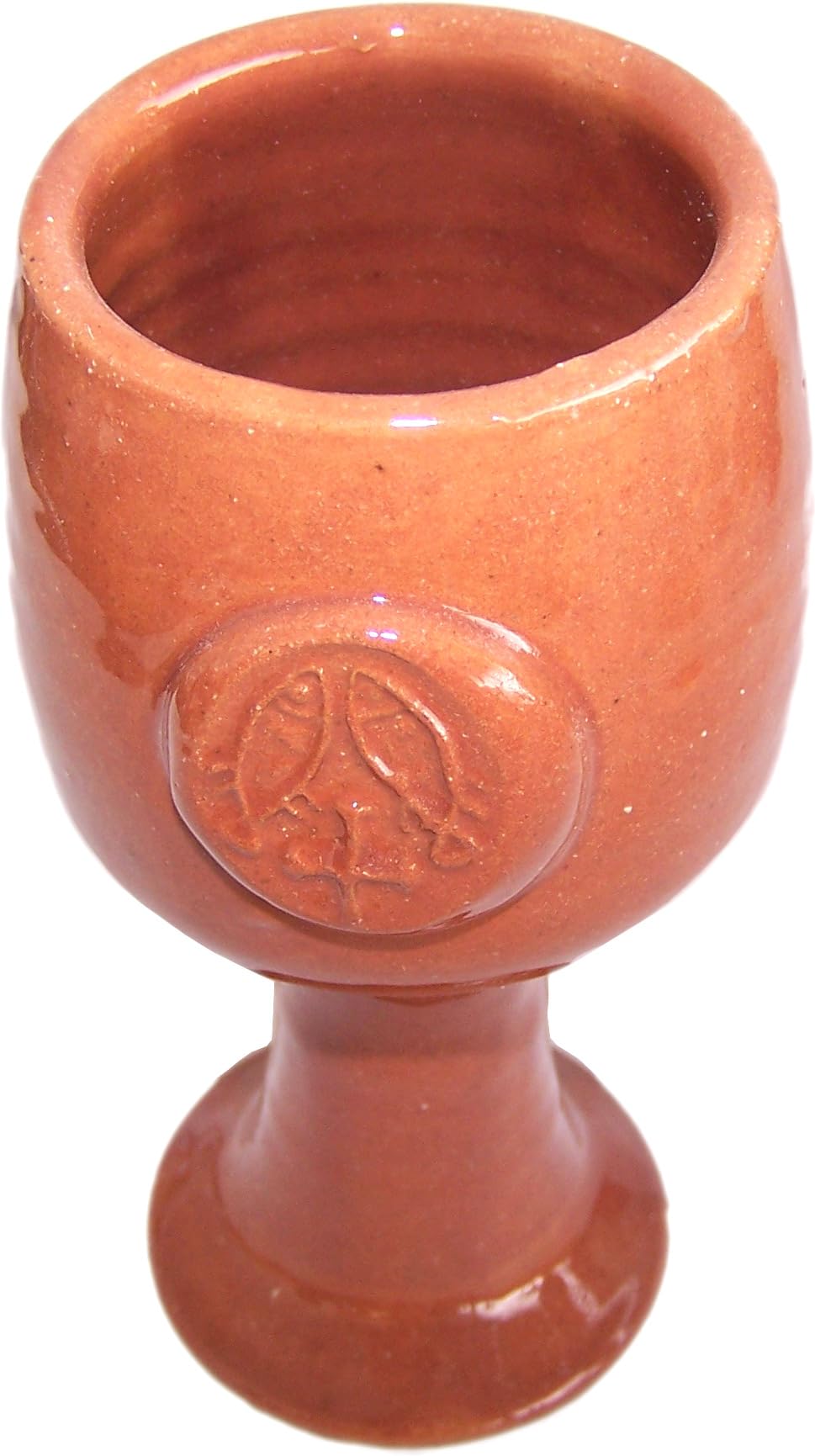 Holy Land Market Terra Cotta Biblical Wine Goblet Communion Chalice - Brown、mySite、topwebapps
