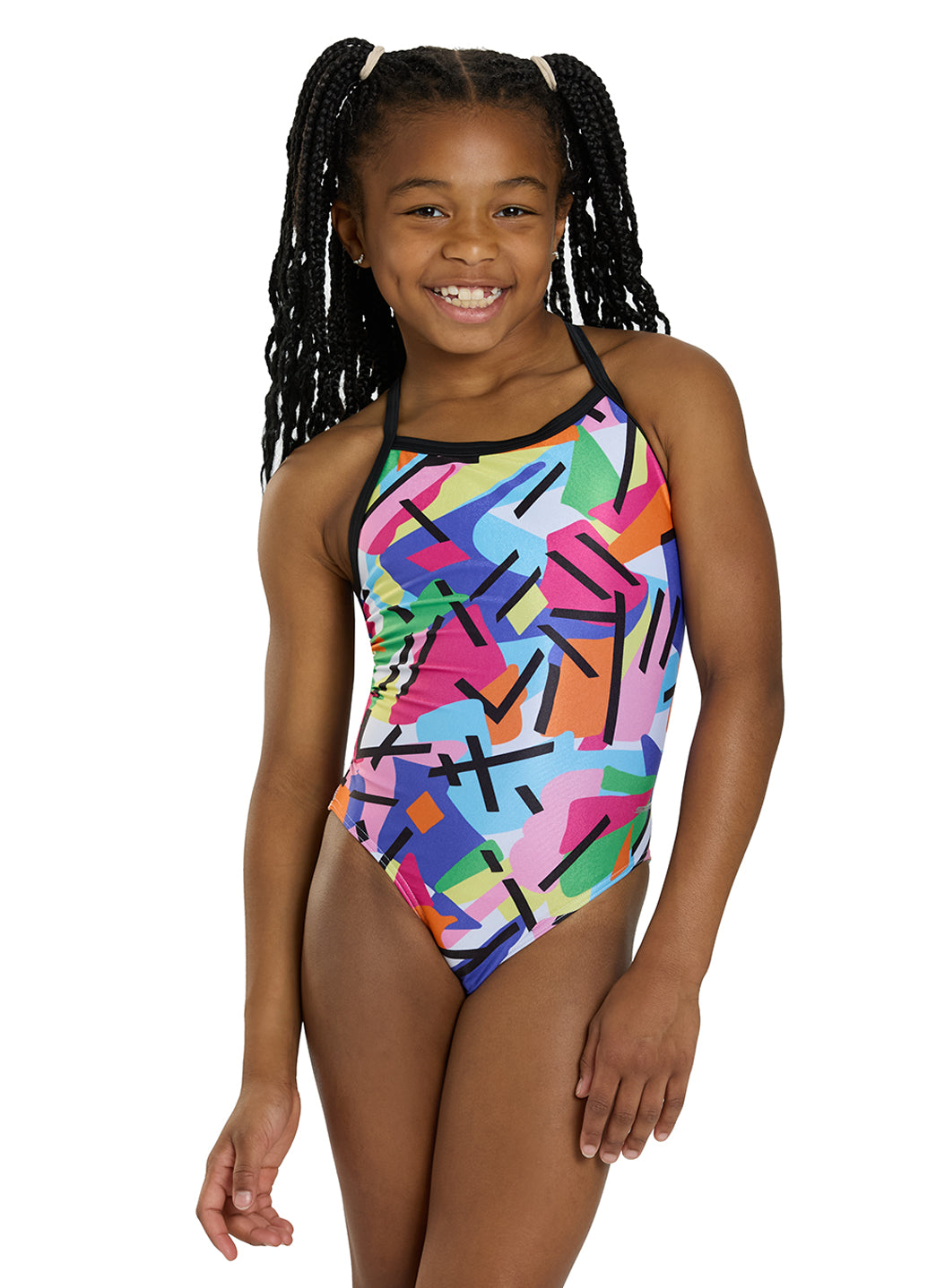 Sporti HydroLast Electric Pop Thin Strap One Piece Swimsuit (22-40)、mySite、noshort