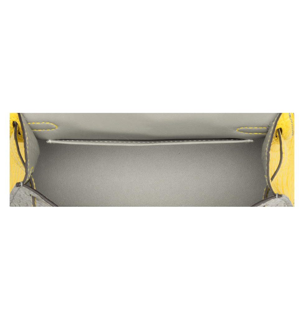 Hermès Kelly Mini 20 Gris Perle Jaune Citron Matte Alligator GHW HSS Bag、mySite、garminoutage.com