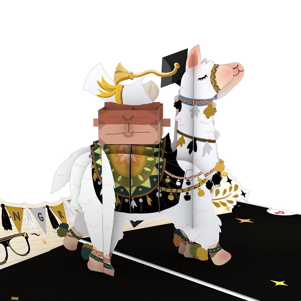 Graduation Llama Pop-Up Card、mySite、solidvoid