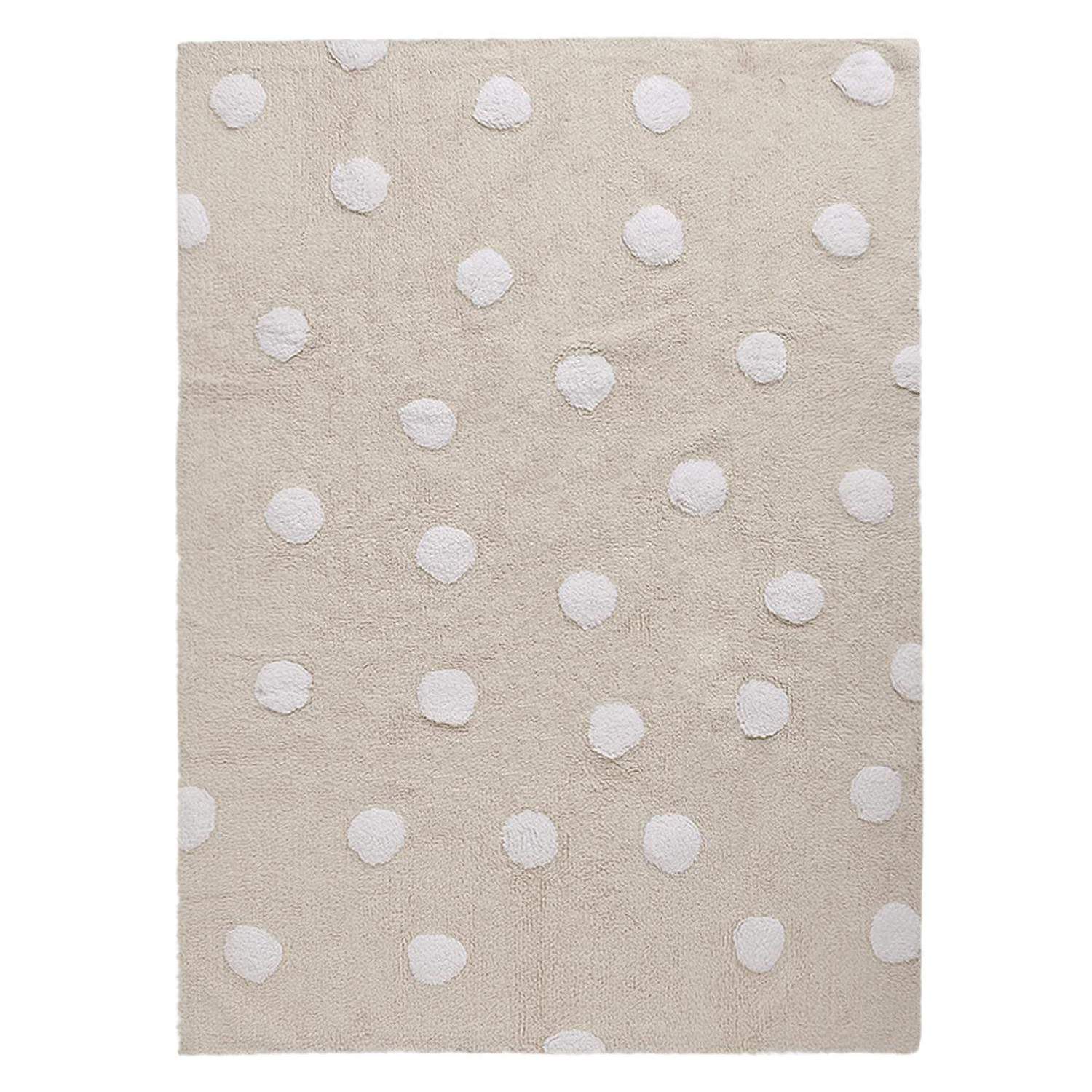 Polka Dots Beige White Machine Washable Area Rug、mySite、gigharbornorthrealestate