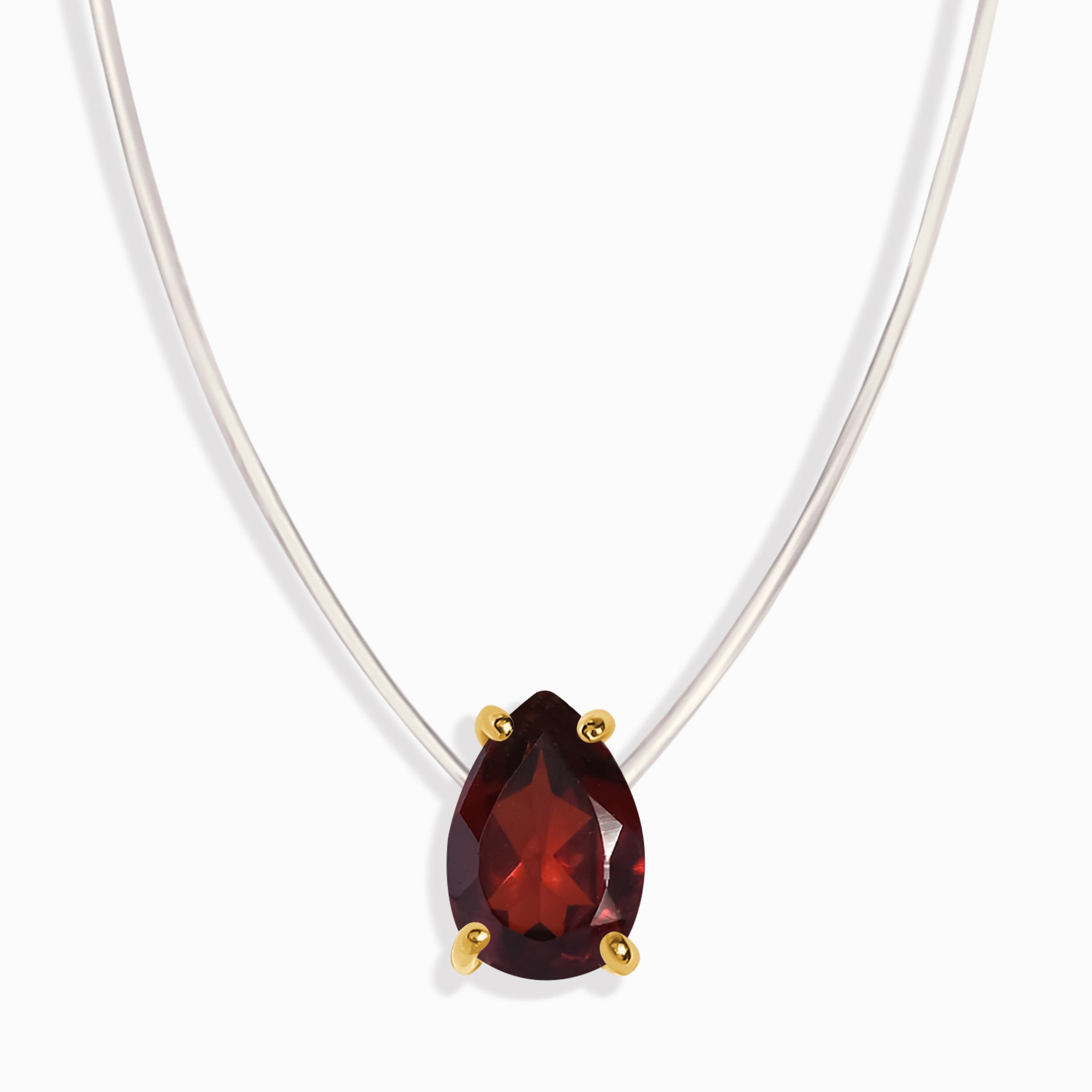 Garnet Necklace Floating Sway - January Birthstone、mySite、hinf8tx79