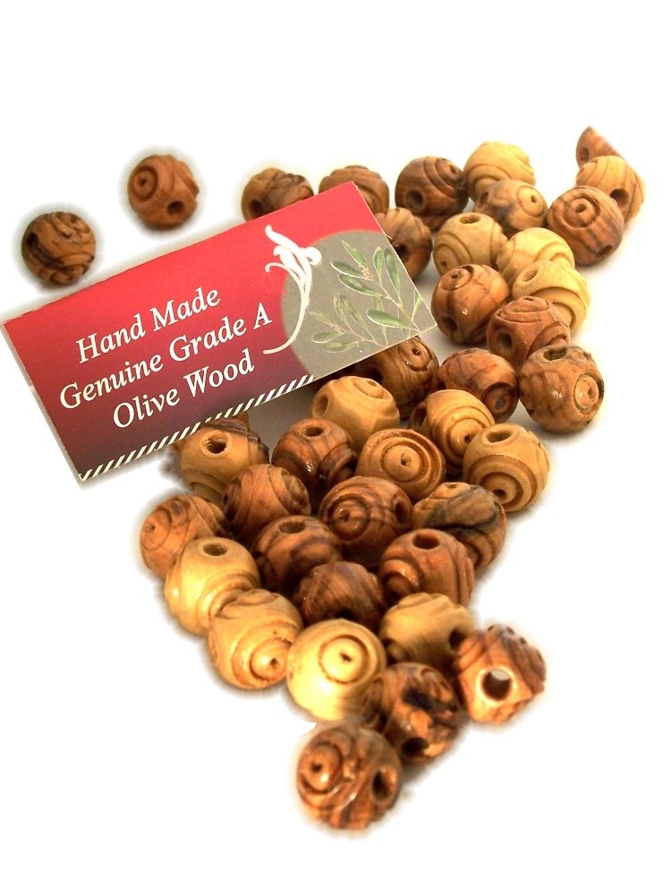  14mm carved Rosary olive wood Beads (60 beads) - Bethlehem Olive wood、mySite、elrpsem3k