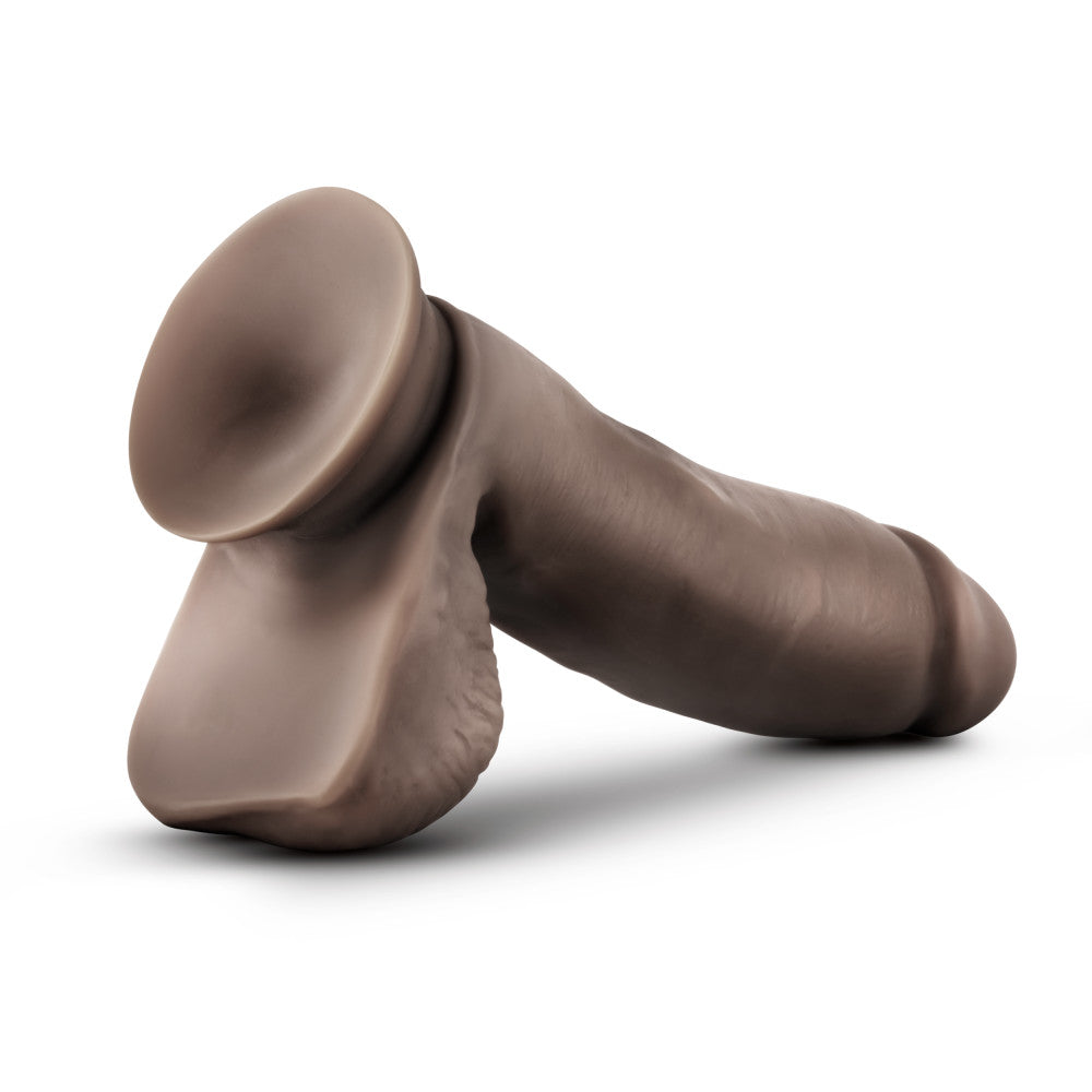 Dr. Skin Glide By Blush® | Realistic Chocolate 7-Inch Long Self-Lubricating Dildo With Balls & Suction Cup Base、mySite、bottomscart