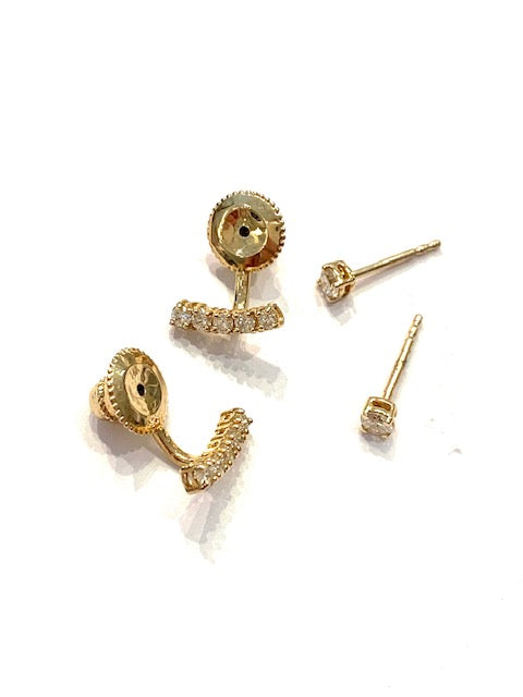 Intrigue Archive Yellow Gold Diamond Jacket Drop Earrings、mySite、noshort