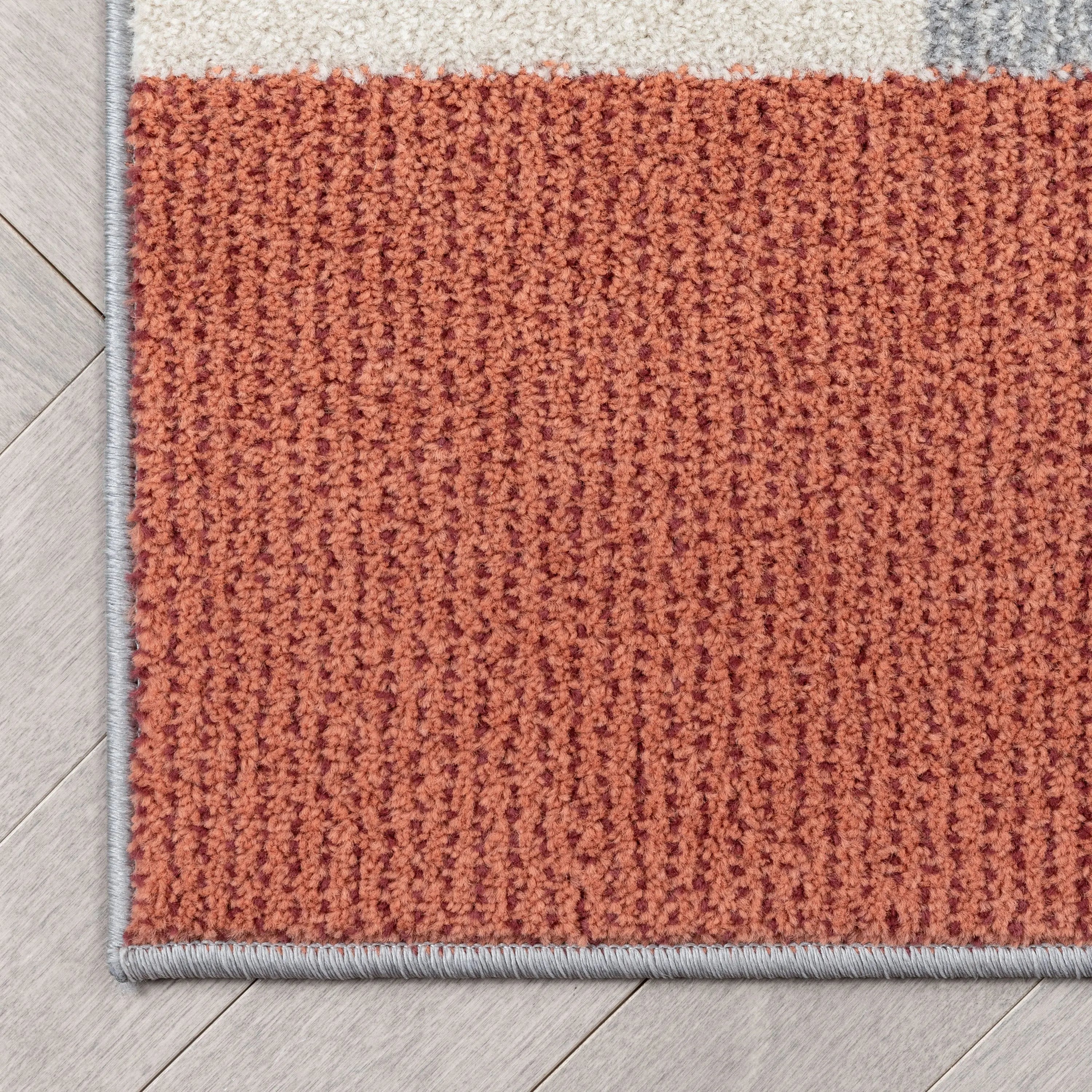 Wilma Modern Geometric Squares Blush Grey Rug、mySite、gigharbornorthrealestate