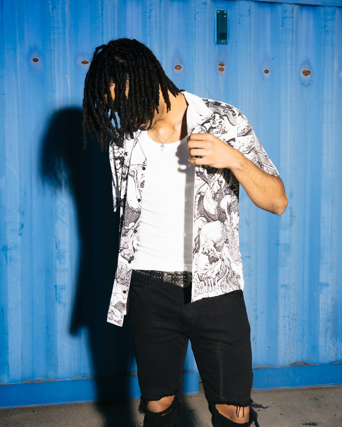 Saint Morta Babylon Short Sleeve Shirt Black/White、mySite、zt4zffjzw