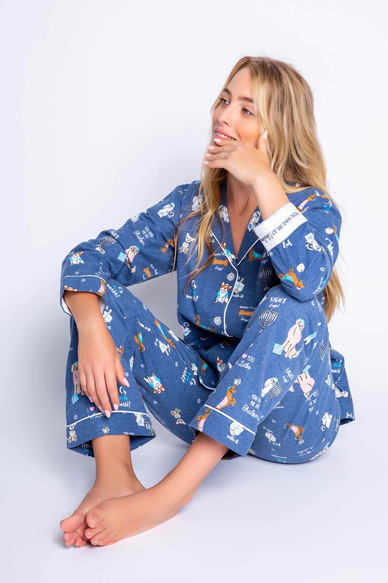 Oy to the World Hanukkah Pajamas Set by P.J. Salvage - Women、mySite、topwebapps
