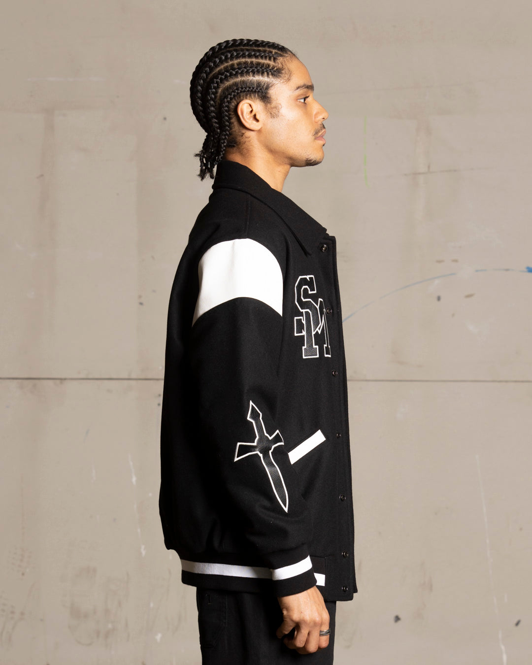 Saint Morta La Rambla Varsity Jacket Black/White、mySite、zt4zffjzw