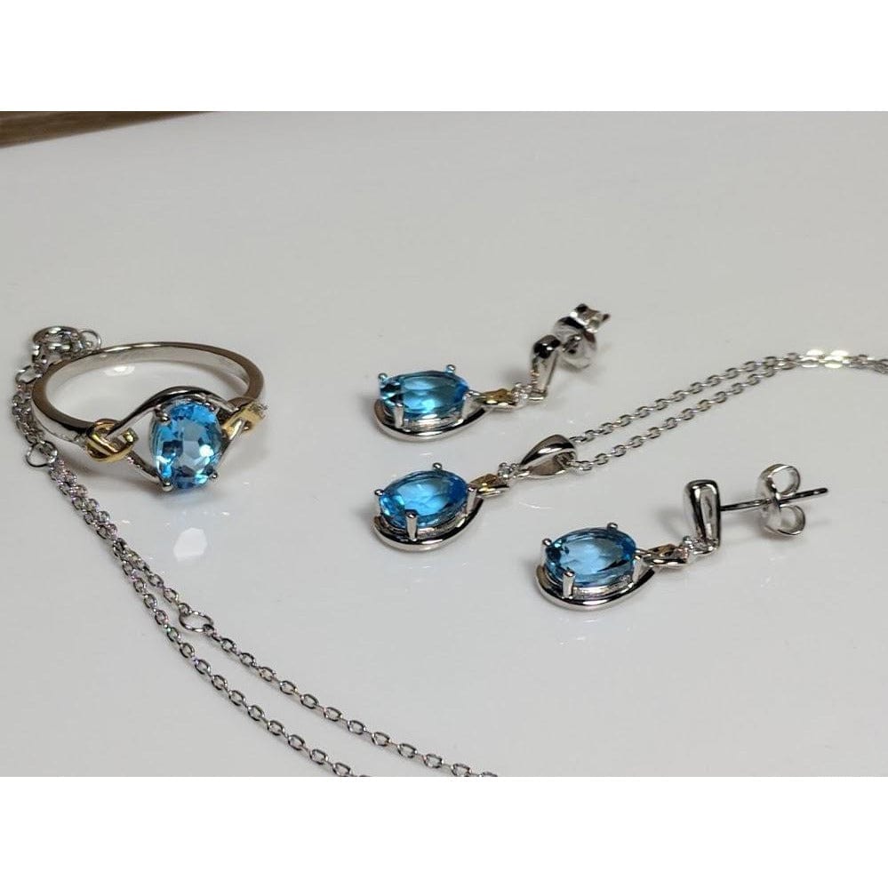 Celtic Love Knot Jewelry SET-Diamonds & REAL Gemstones in Sterling Silver、mySite、g9winljtr