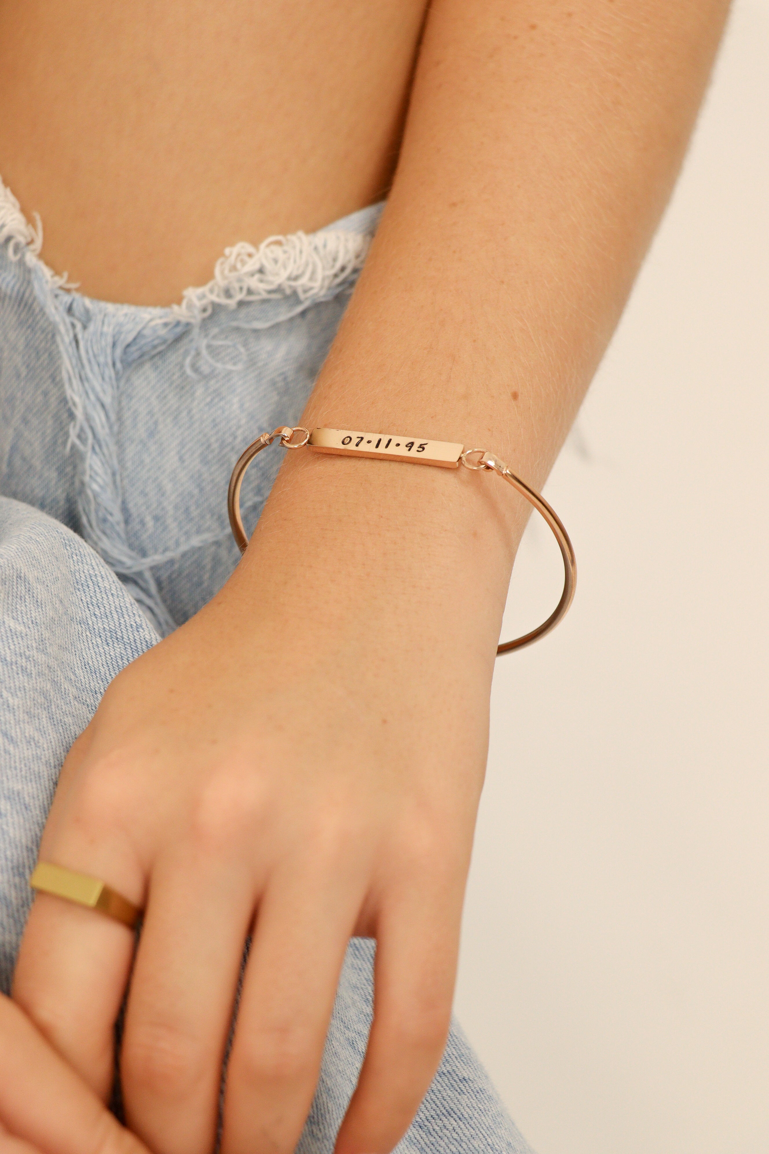 18K Gold PVD Stainless Steel Blank Flat Bar Bracelet / BRJ9043、mySite、dreamappss