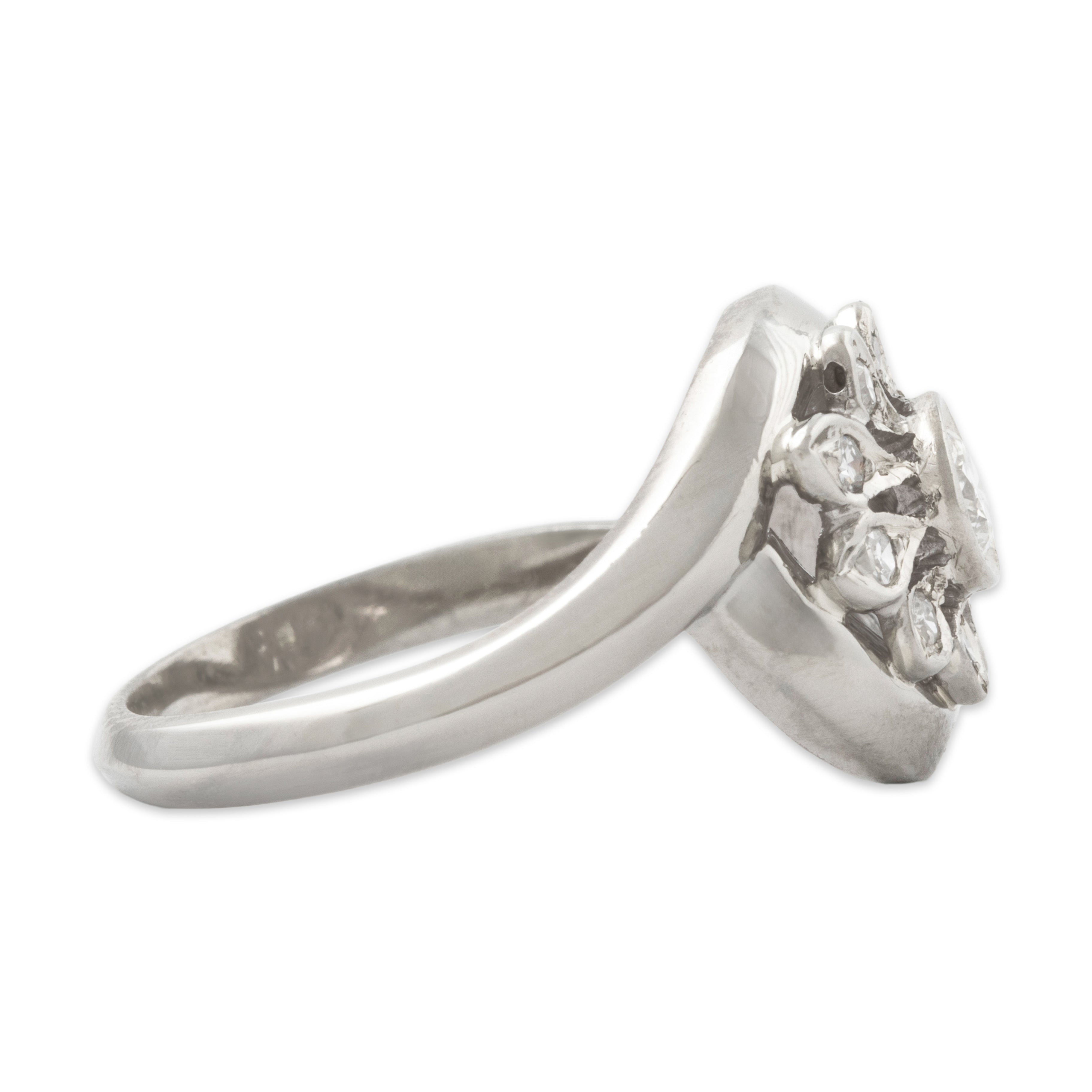 Vintage 14k White Gold .27cttw Diamond Carousel of Lights Ring 6.00、mySite、hinf8tx79