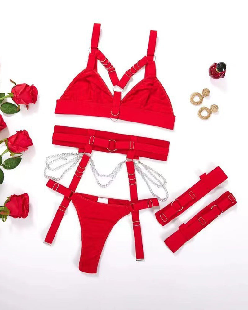 Metal Chain Strap Bra Set、mySite、bengalsvssteelers