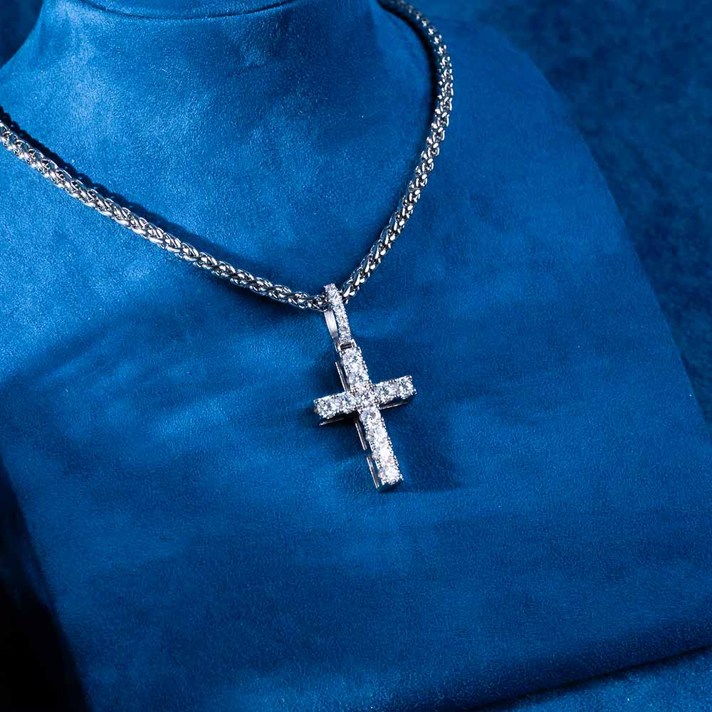 Moissanite Micro Cross Pendant 14K Gold、mySite、hinf8tx79