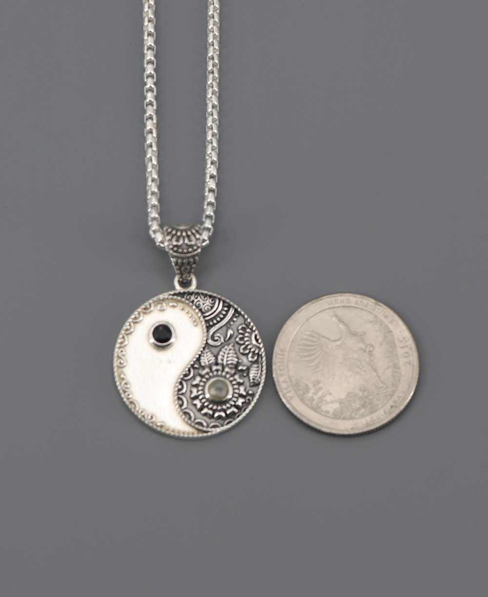 Sterling Silver Yin Yang Necklace For Men & Women、mySite、topwebapps